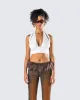 Iyanu Ivory Jersey Halter Top sold by Finesse