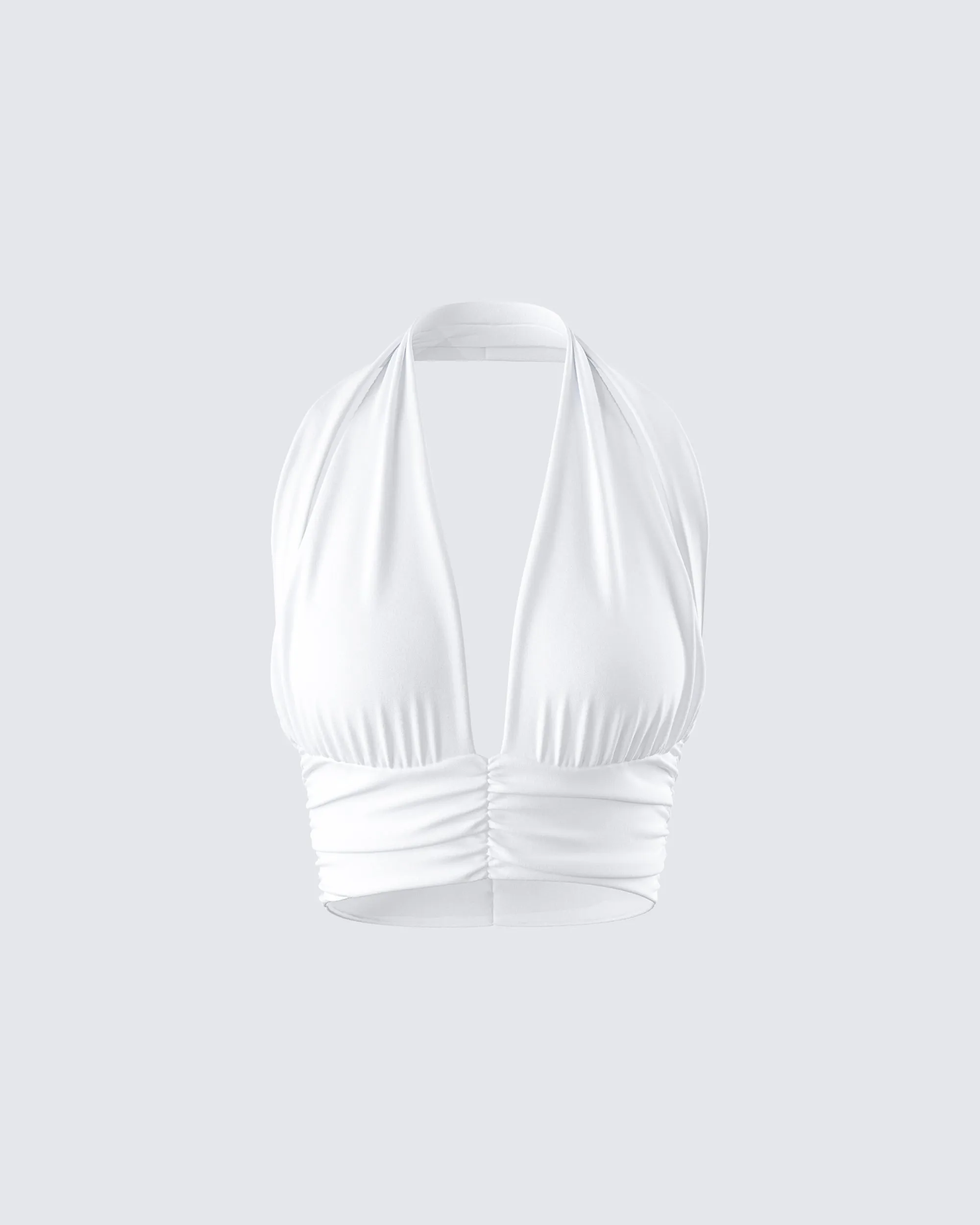 Iyanu Ivory Jersey Halter Top sold by Finesse