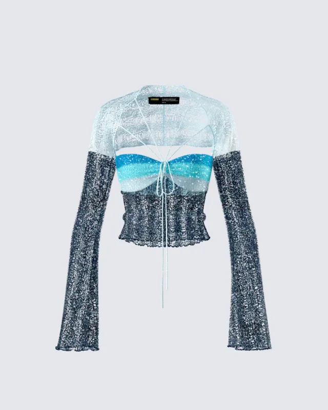 Vanessa Black Sequin Knit Top sold by Finesse