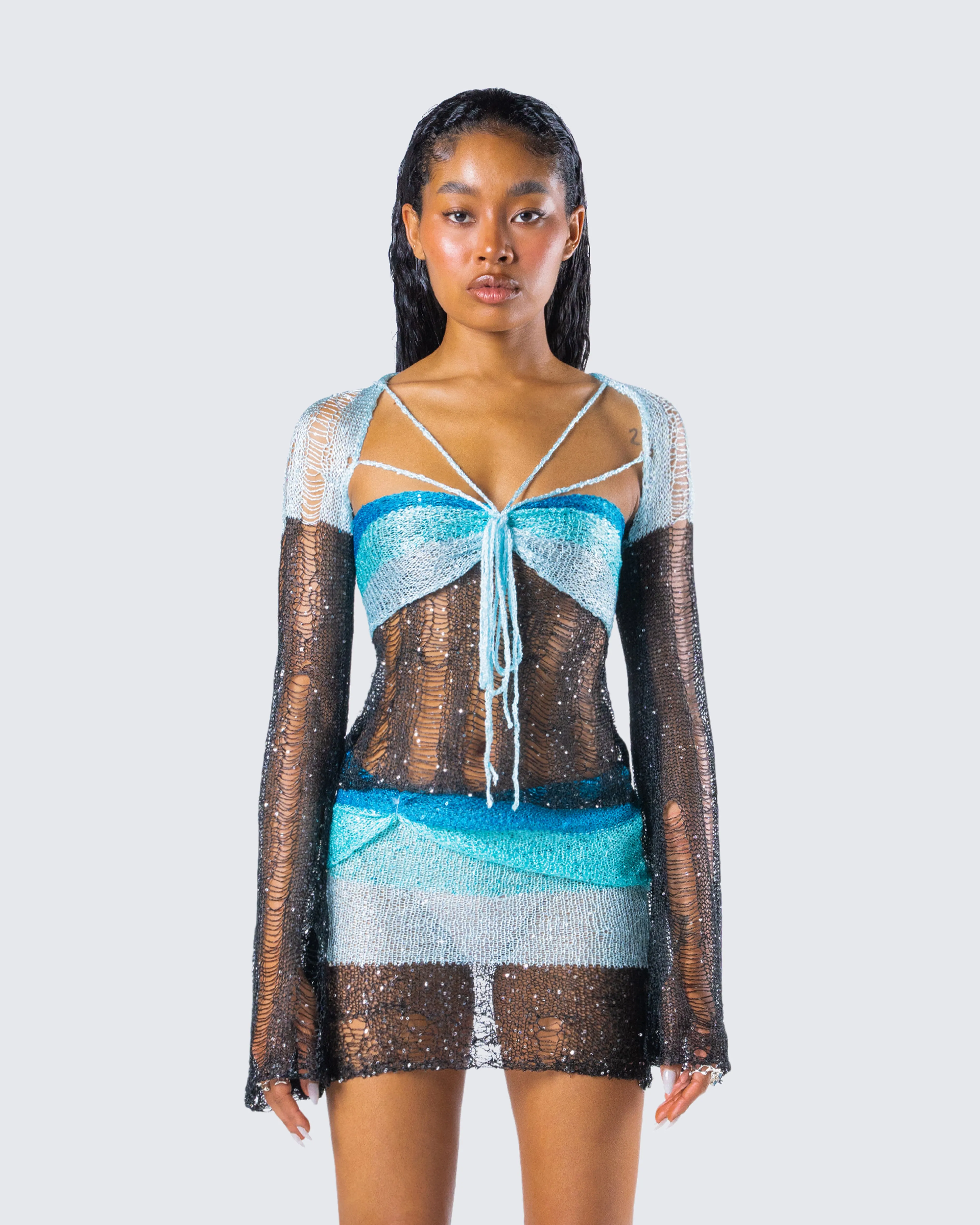 Vanessa Black Sequin Knit Top sold by Finesse product image thumbnail 4