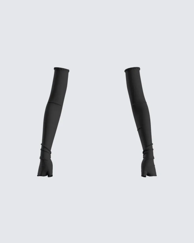 Meera Black Jersey Gloves sold by Finesse