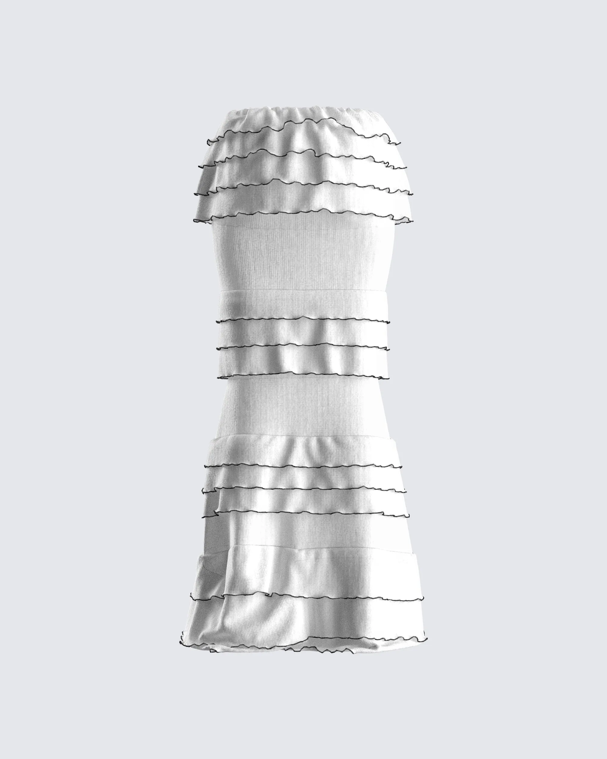 Toman White Tiered Maxi Skirt sold by Finesse product image thumbnail 3