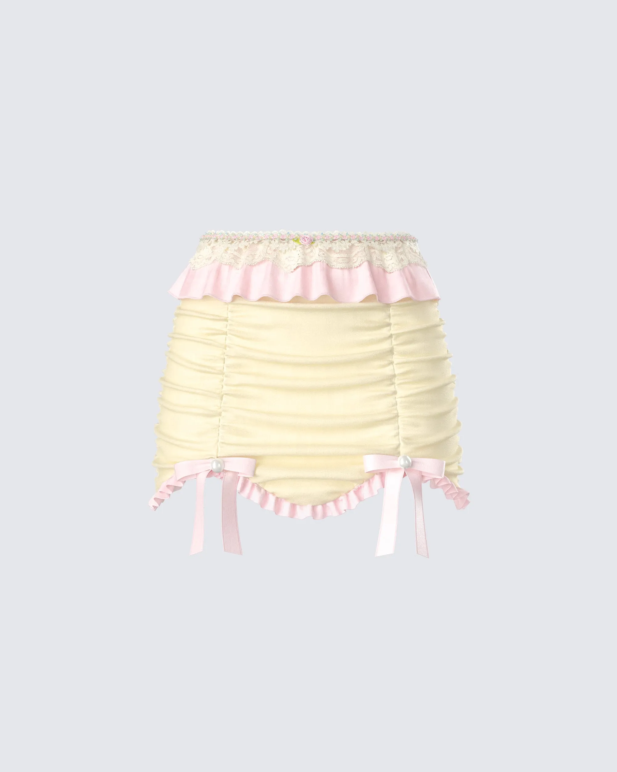 Sofia Pastel Ruffle Mini Skirt sold by Finesse