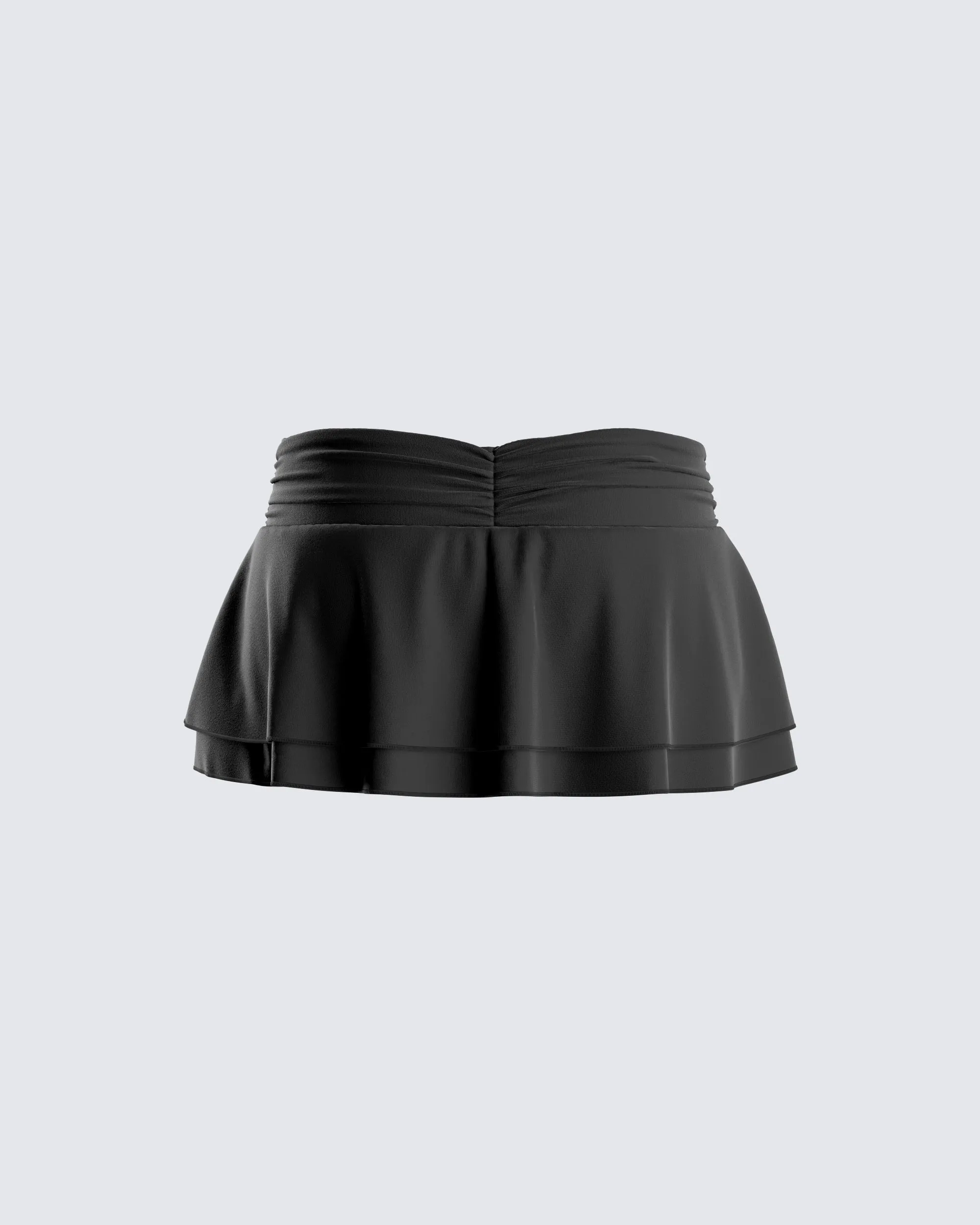 Freya Black Shirred Mini Skirt sold by Finesse product image thumbnail 3