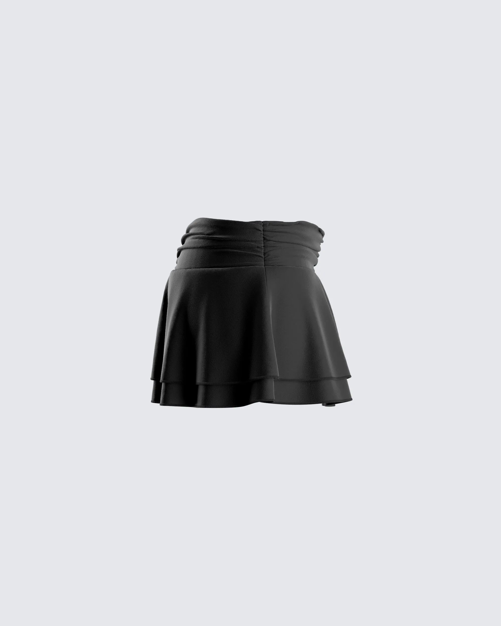 Freya Black Shirred Mini Skirt sold by Finesse product image thumbnail 2