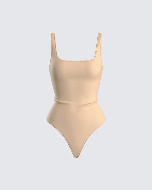 Fatima Beige Tank Bodysuit sold by Finesse