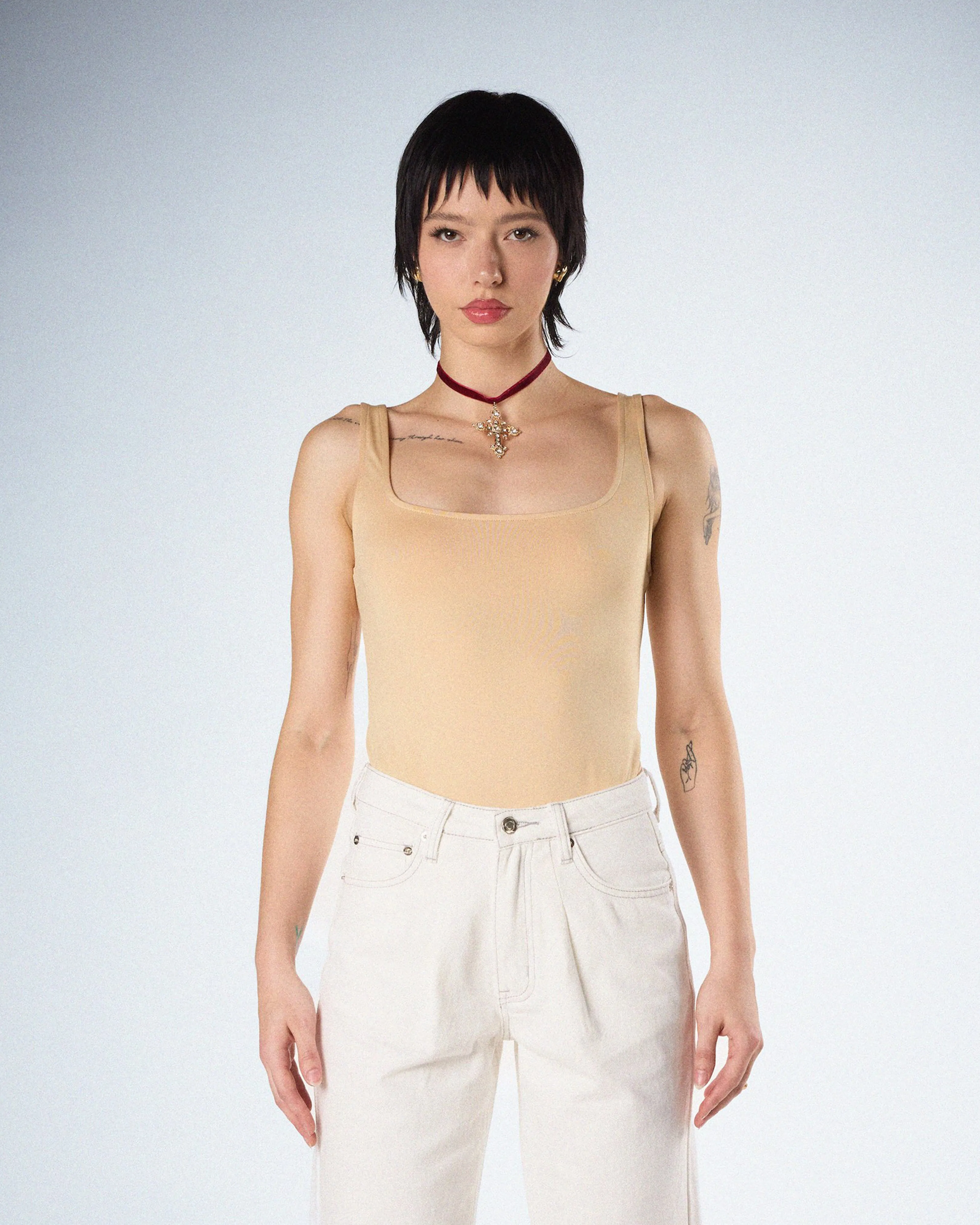 Fatima Beige Tank Bodysuit sold by Finesse product image thumbnail 4