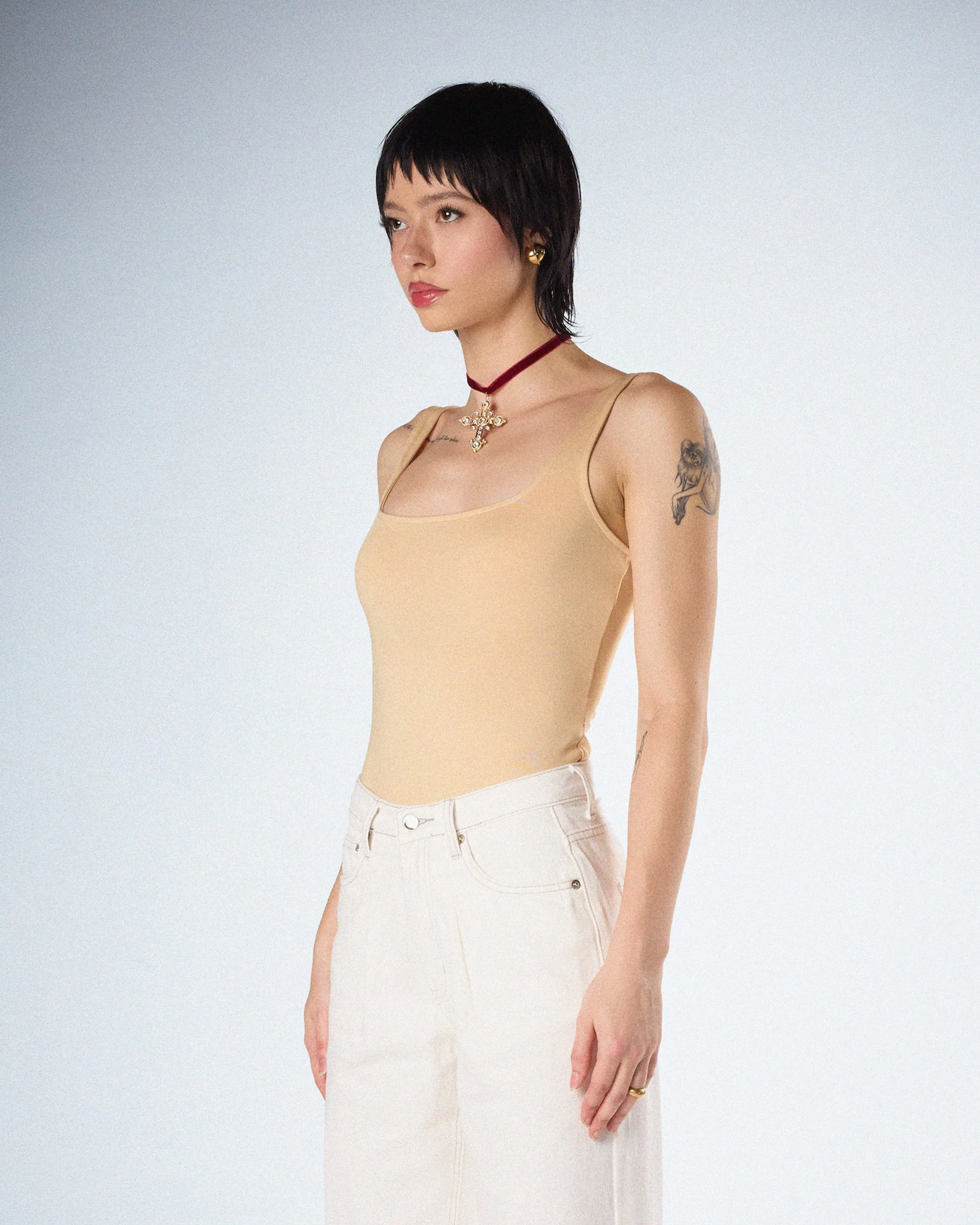 Fatima Beige Tank Bodysuit sold by Finesse product image thumbnail 5
