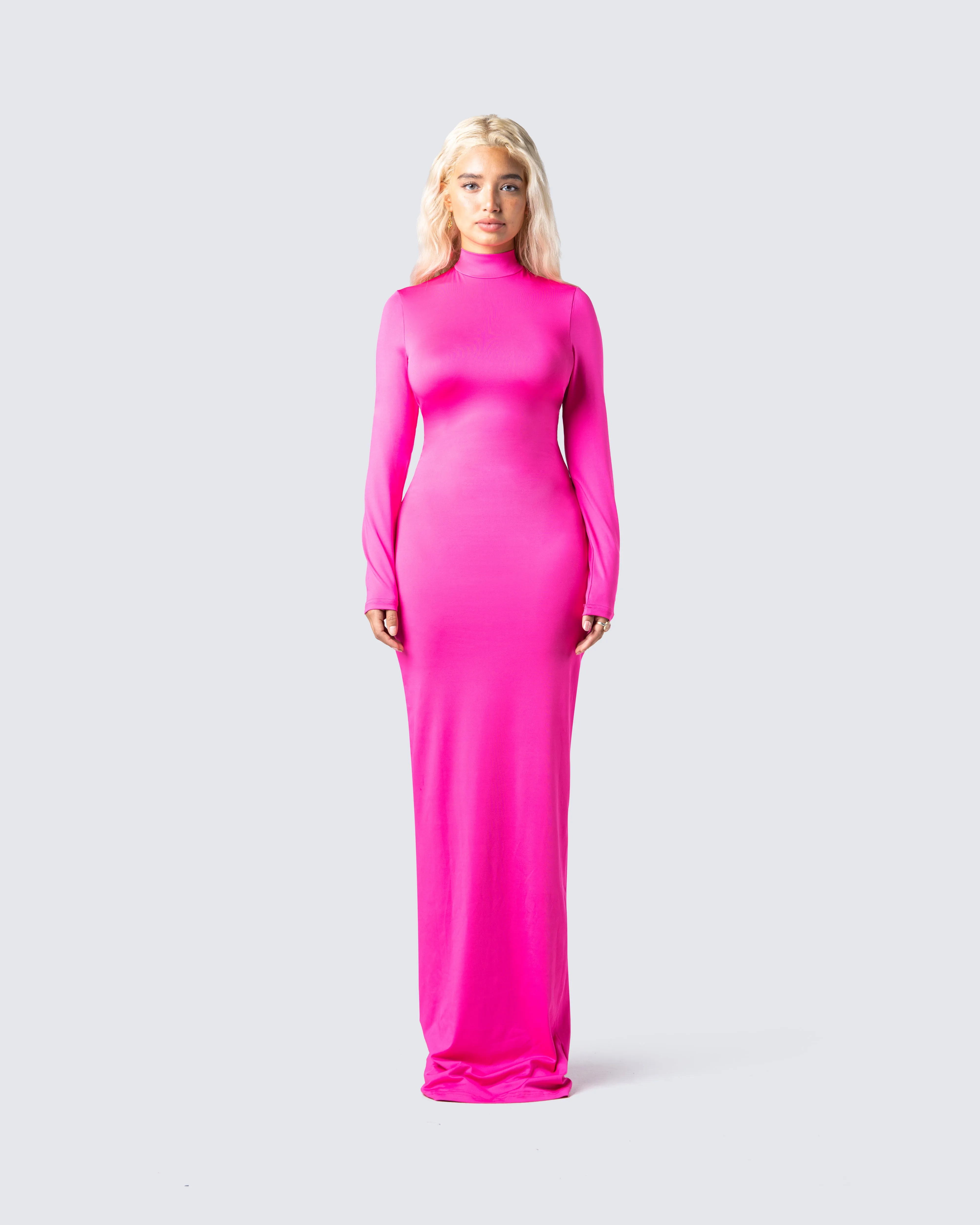 Lola Hot Pink Bodycon Maxi Dress sold by Finesse product image thumbnail 4