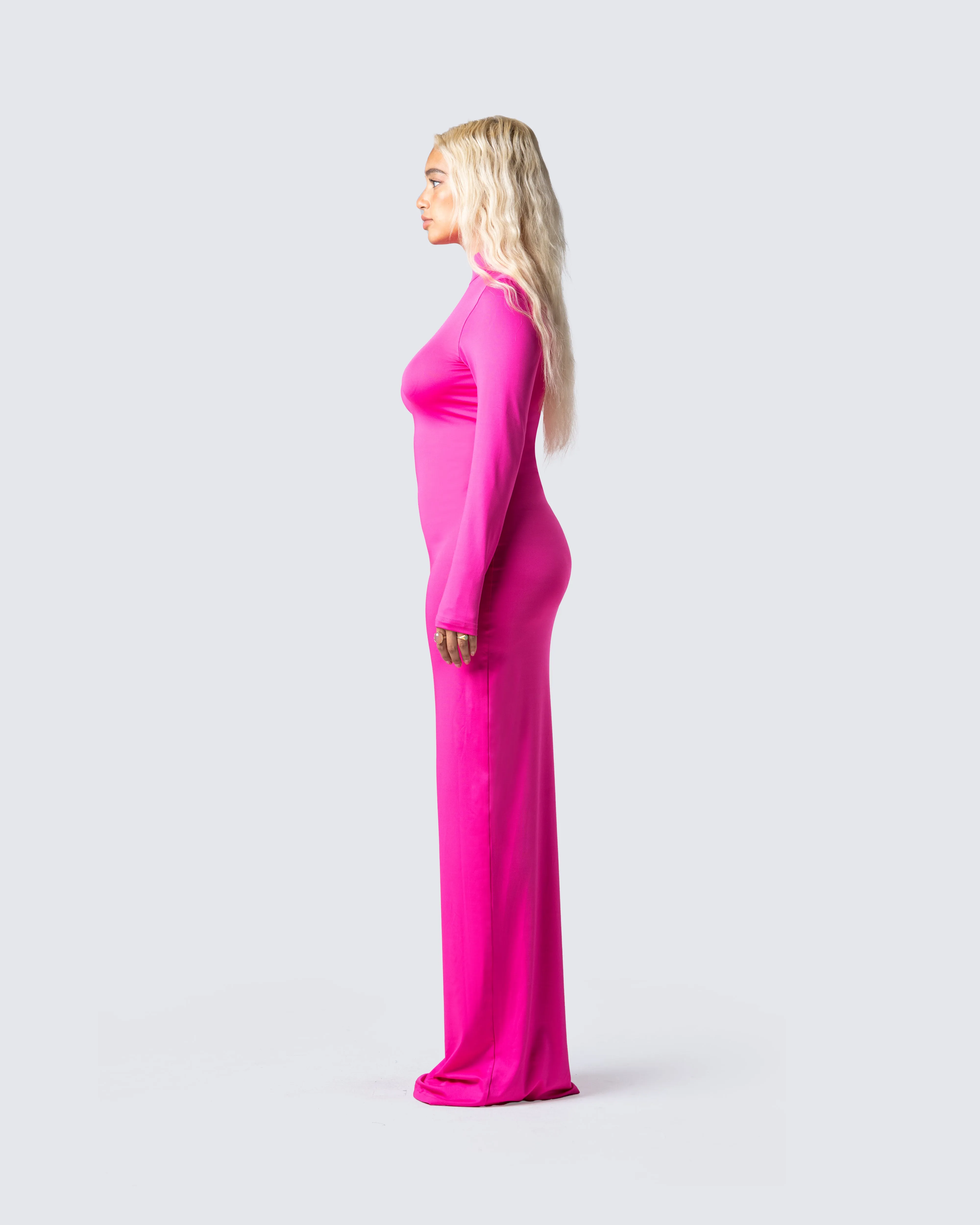 Lola Hot Pink Bodycon Maxi Dress sold by Finesse product image thumbnail 5