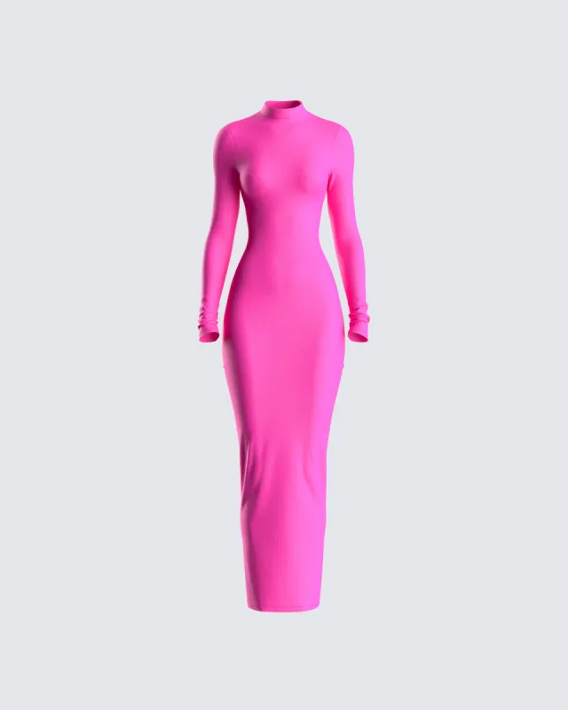Lola Hot Pink Bodycon Maxi Dress sold by Finesse