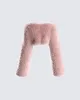 Edith Pink Vegan Fur Shrug Jacket sold by Finesse