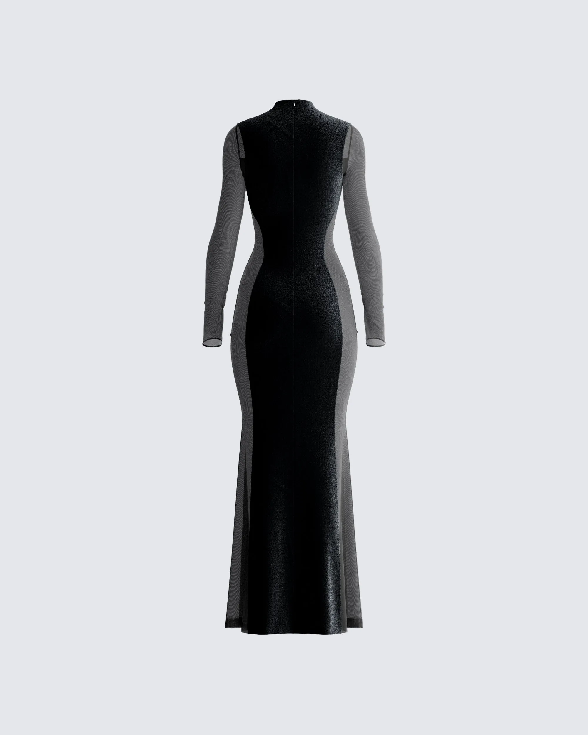 Wilma Black Velvet Paneled Gown sold by Finesse product image thumbnail 3