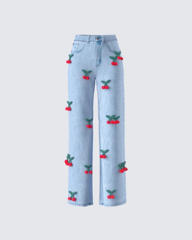 Cheri Cherry Blue Denim Jean sold by Finesse