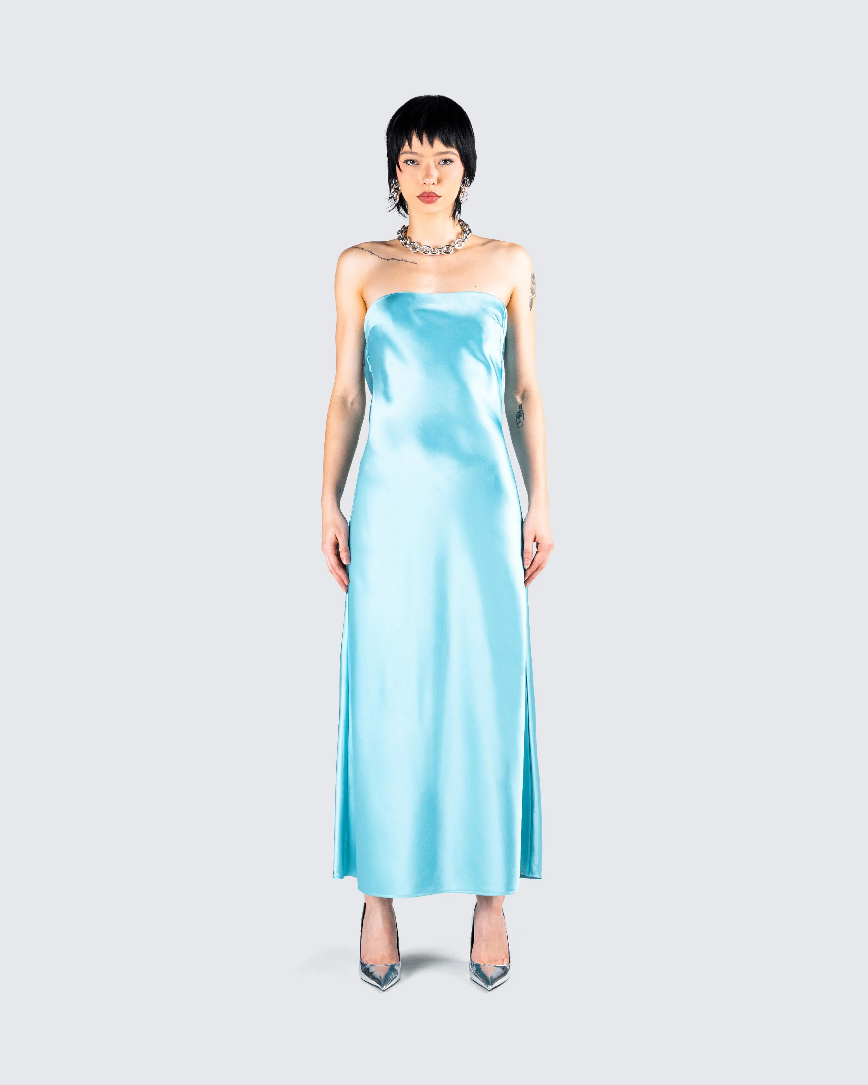 Jayden Aqua Strapless Dress sold by Finesse product image thumbnail 4