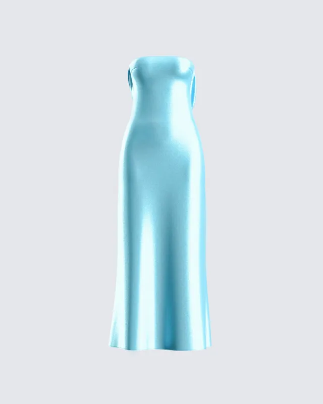 Jayden Aqua Strapless Dress made by Finesse