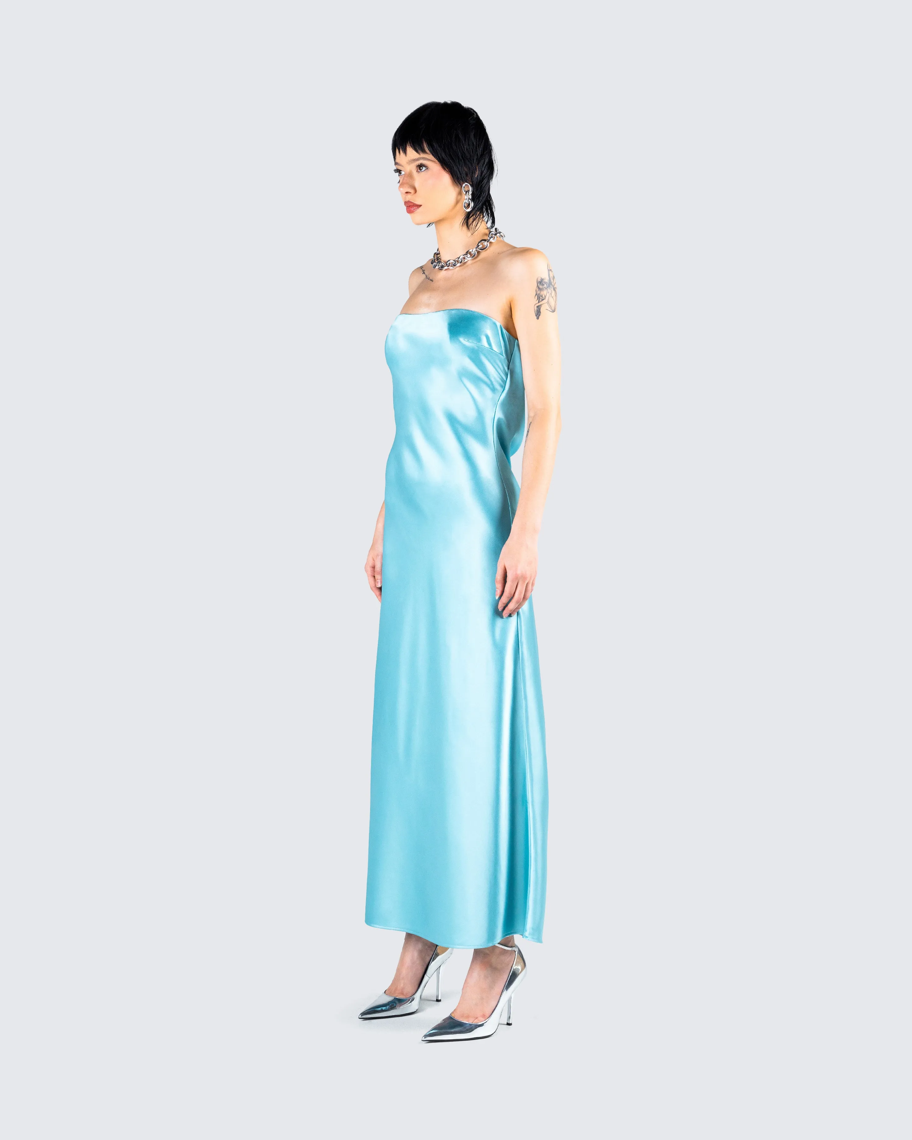 Jayden Aqua Strapless Dress sold by Finesse product image thumbnail 5