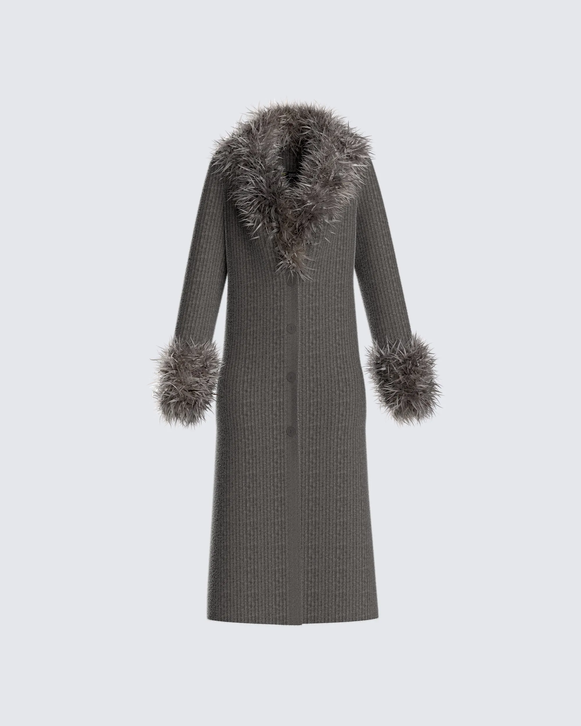 Milo Charcoal Midi Cardigan sold by Finesse