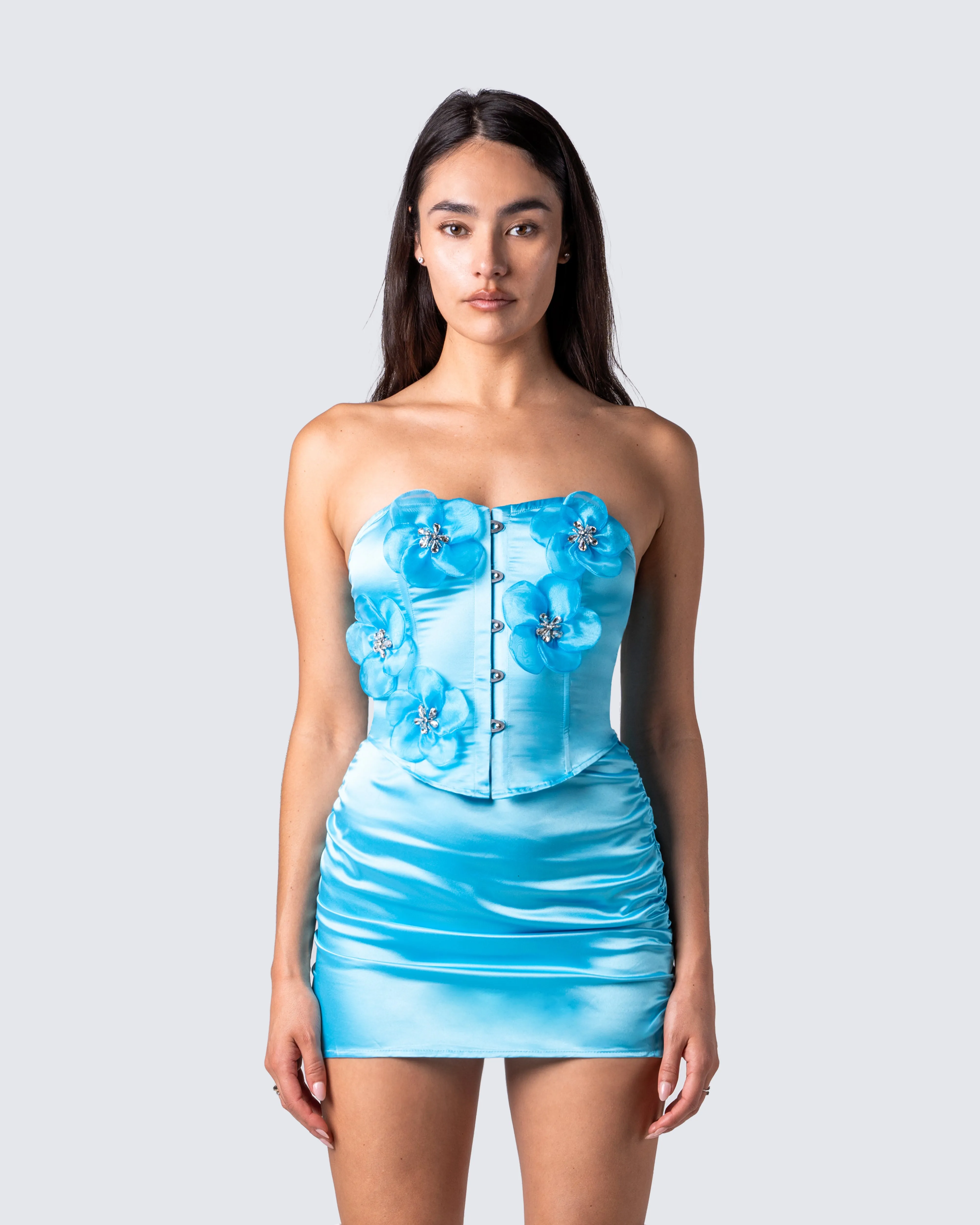 River Blue Flower Corset Top sold by Finesse product image thumbnail 4