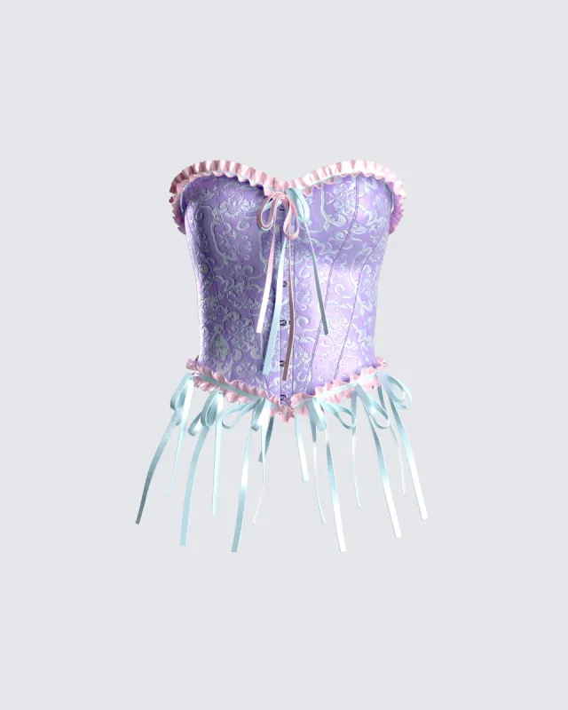 Dolly Blue Sweetheart Corset Top sold by Finesse