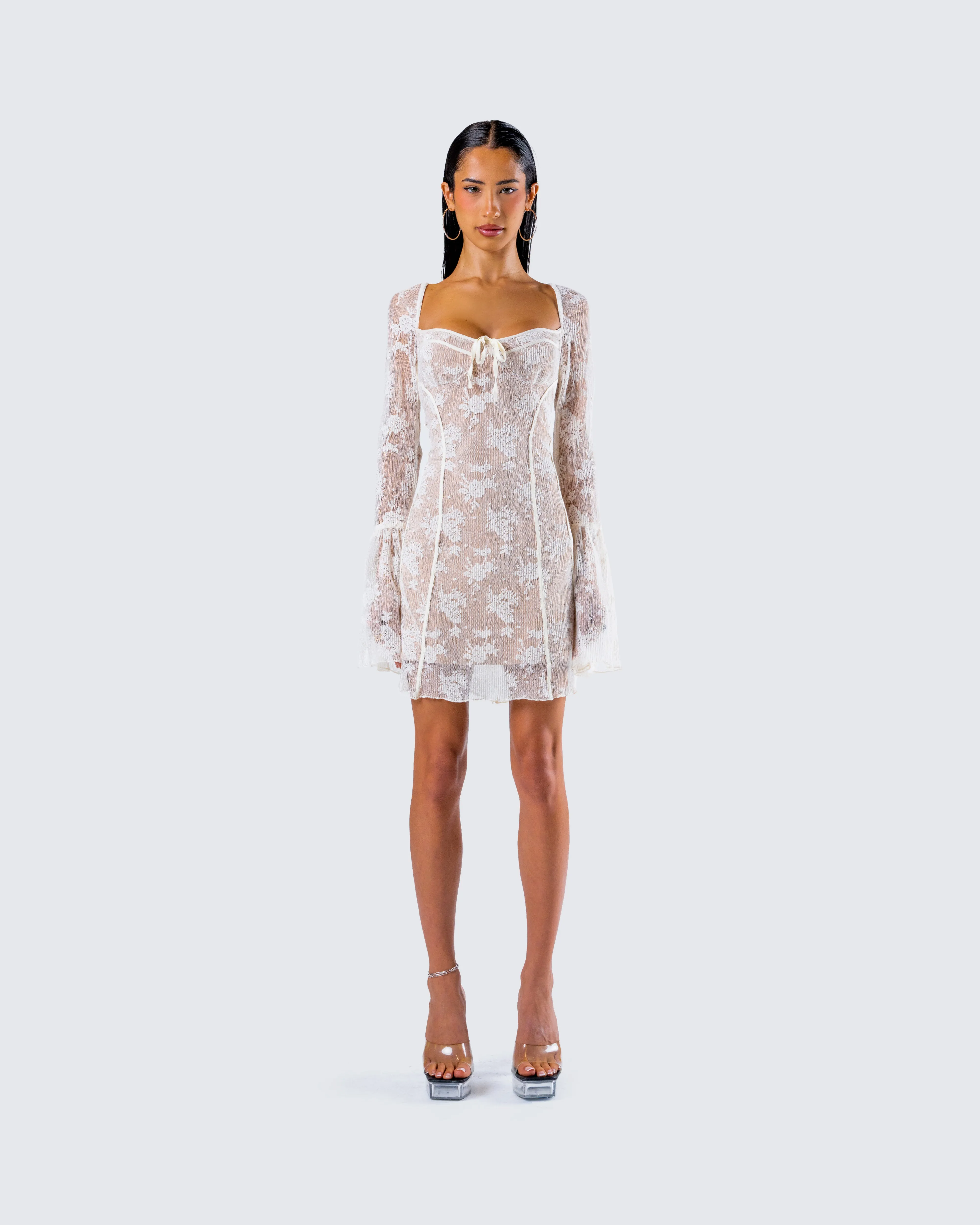 Kavita Ivory Lace Mini Dress sold by Finesse product image thumbnail 4
