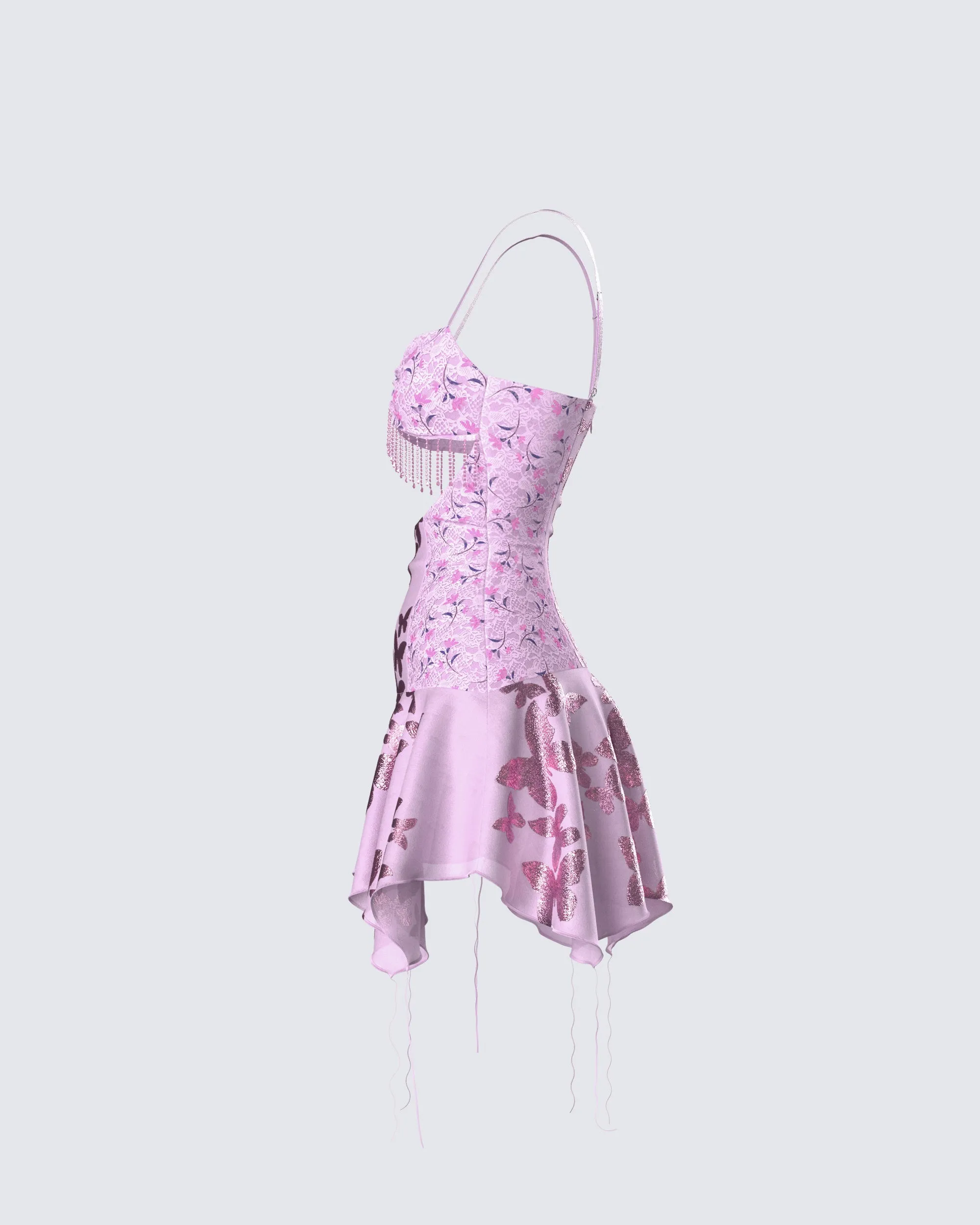 Jaxie Pink Lace Sequin Micro Mini Dress sold by Finesse product image thumbnail 2