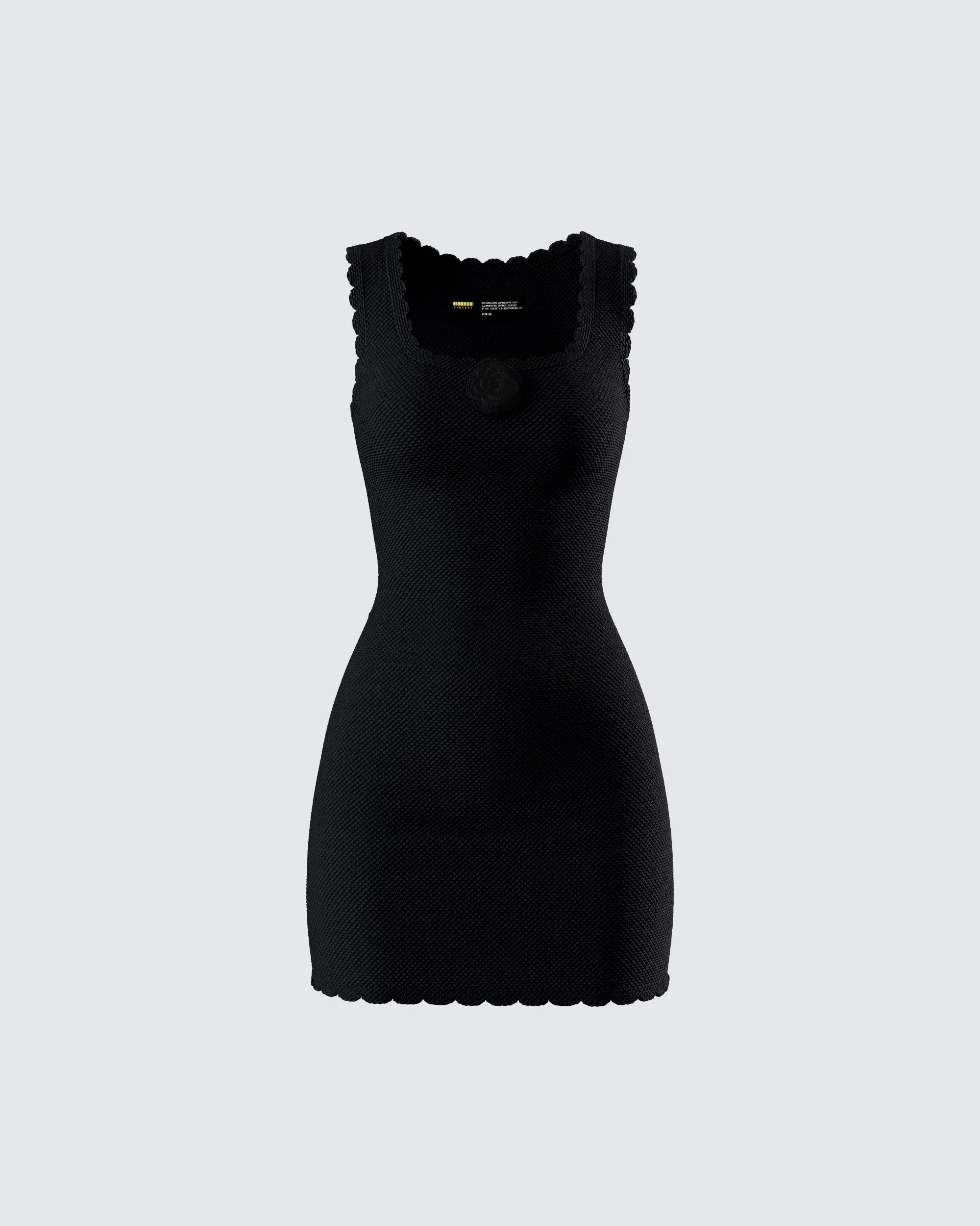 Evianna Black Rosette Mini Dress sold by Finesse