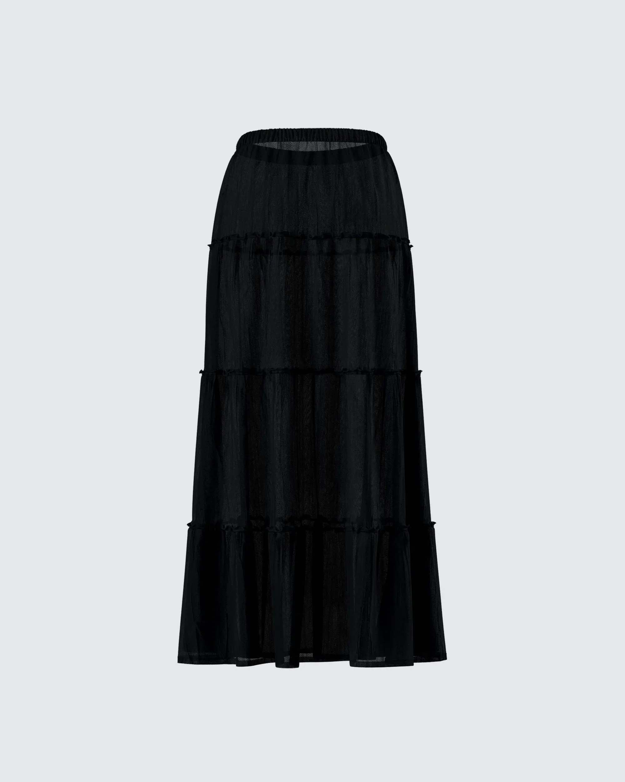 Cailin Black Tiered Maxi Skirt sold by Finesse product image thumbnail 3