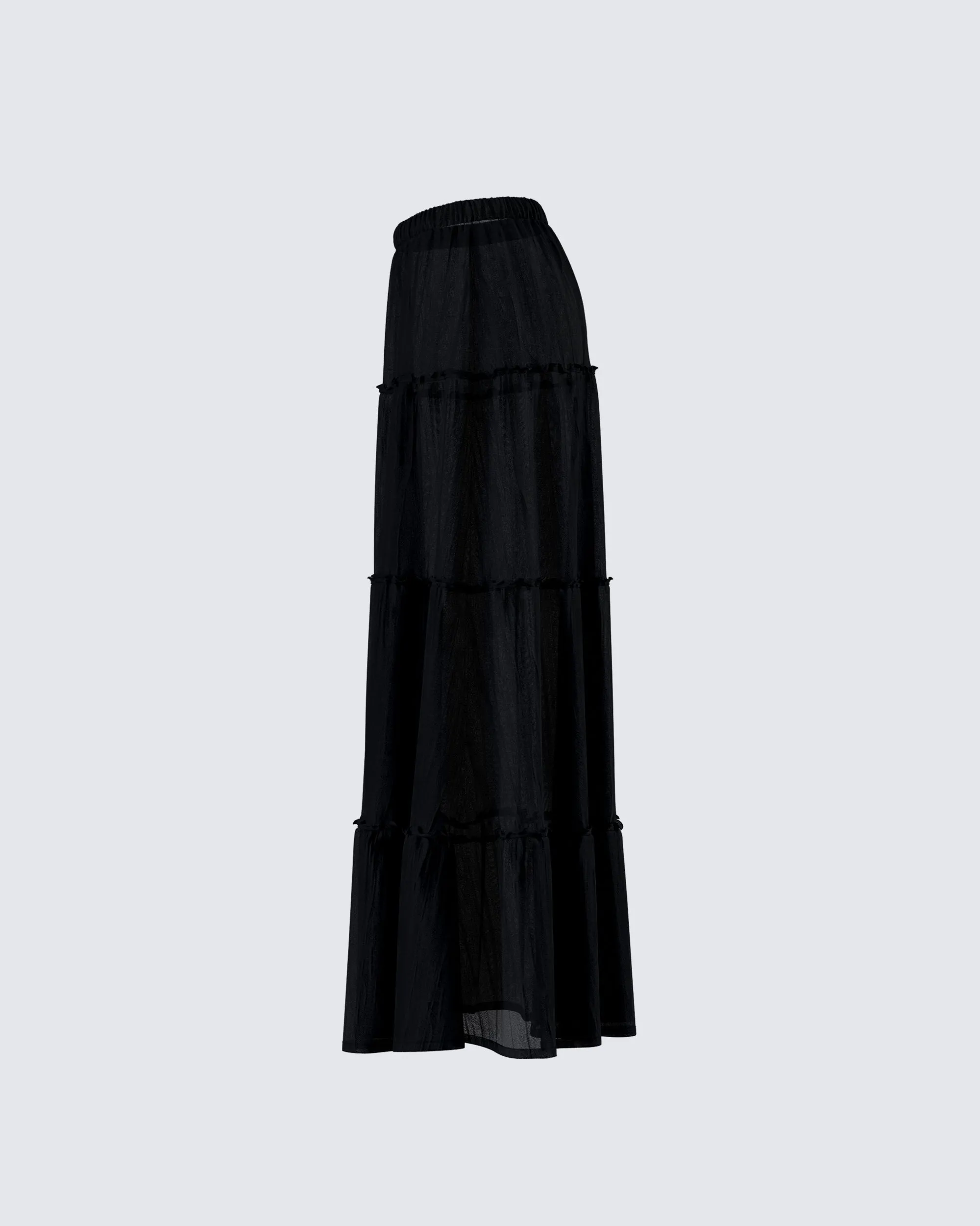 Cailin Black Tiered Maxi Skirt sold by Finesse product image thumbnail 2