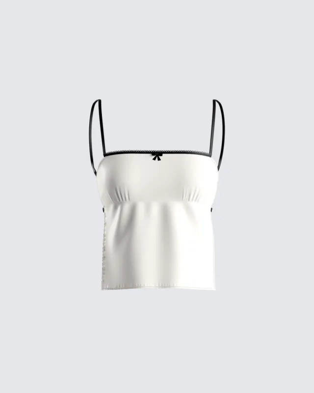 Georgia Ivory Satin Backless Top sold by Finesse