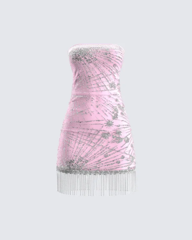 Jocelyn Pink Sequin Mini Dress sold by Finesse