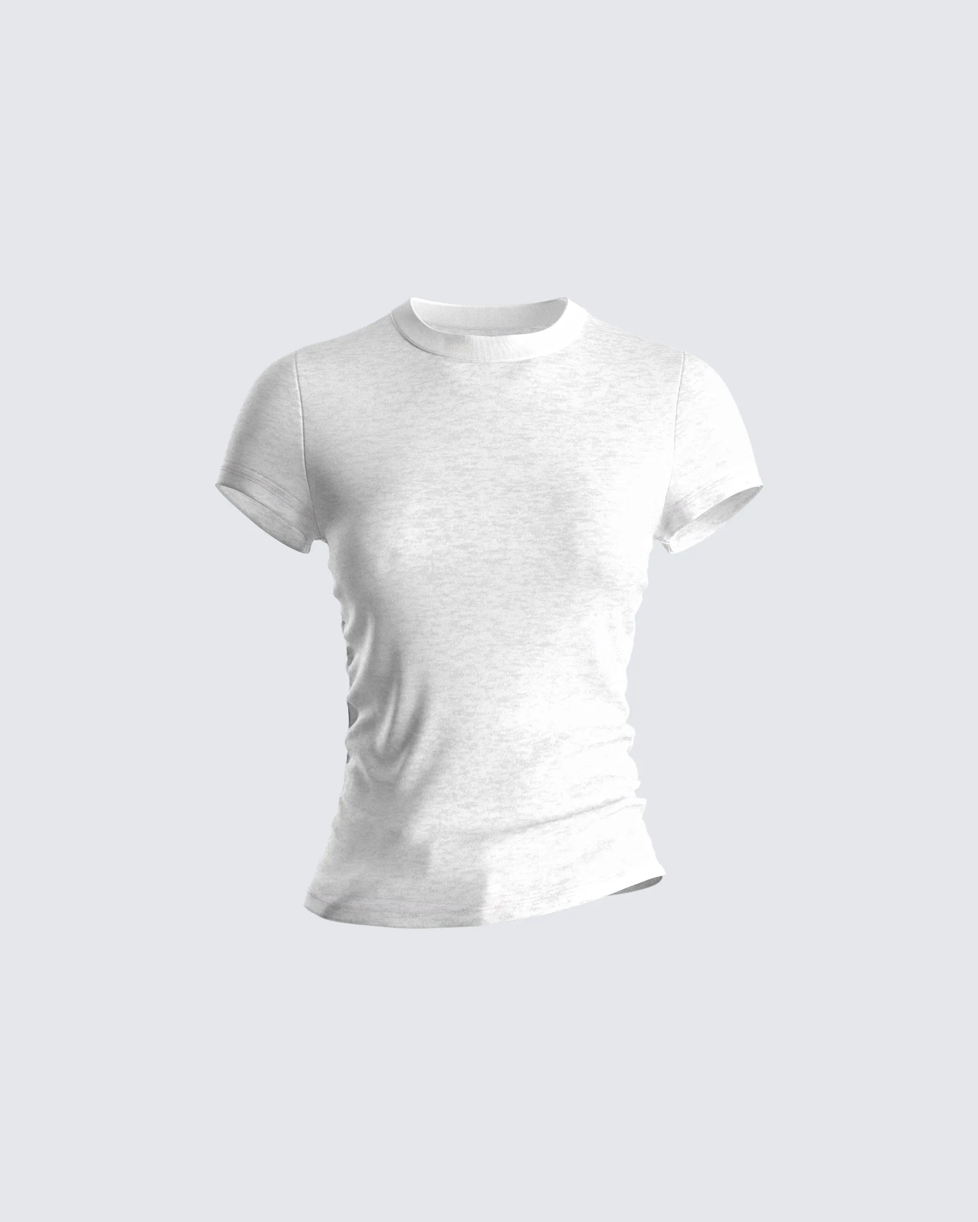 Asher White Slub Knit T Shirt Top sold by Finesse
