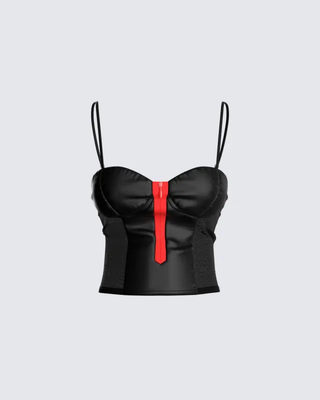 Leon Black Corset Top sold by Finesse
