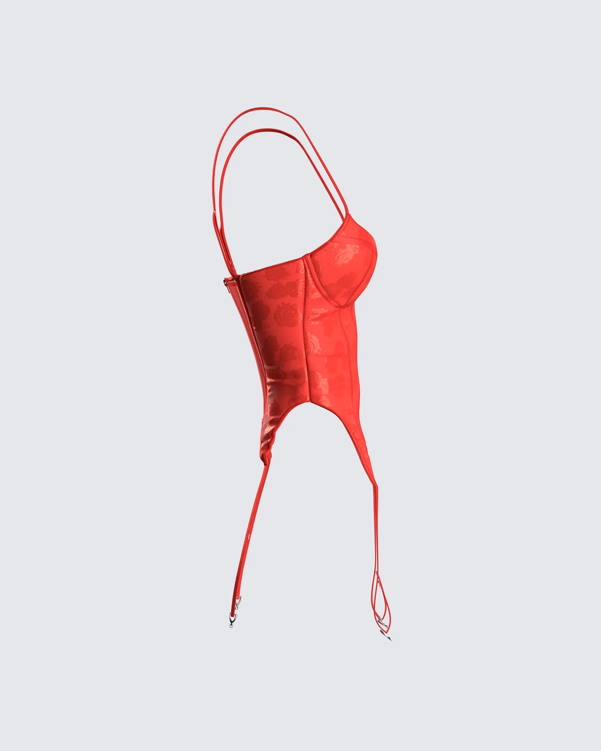 Kenna Red Satin Corset Top sold by Finesse product image thumbnail 2