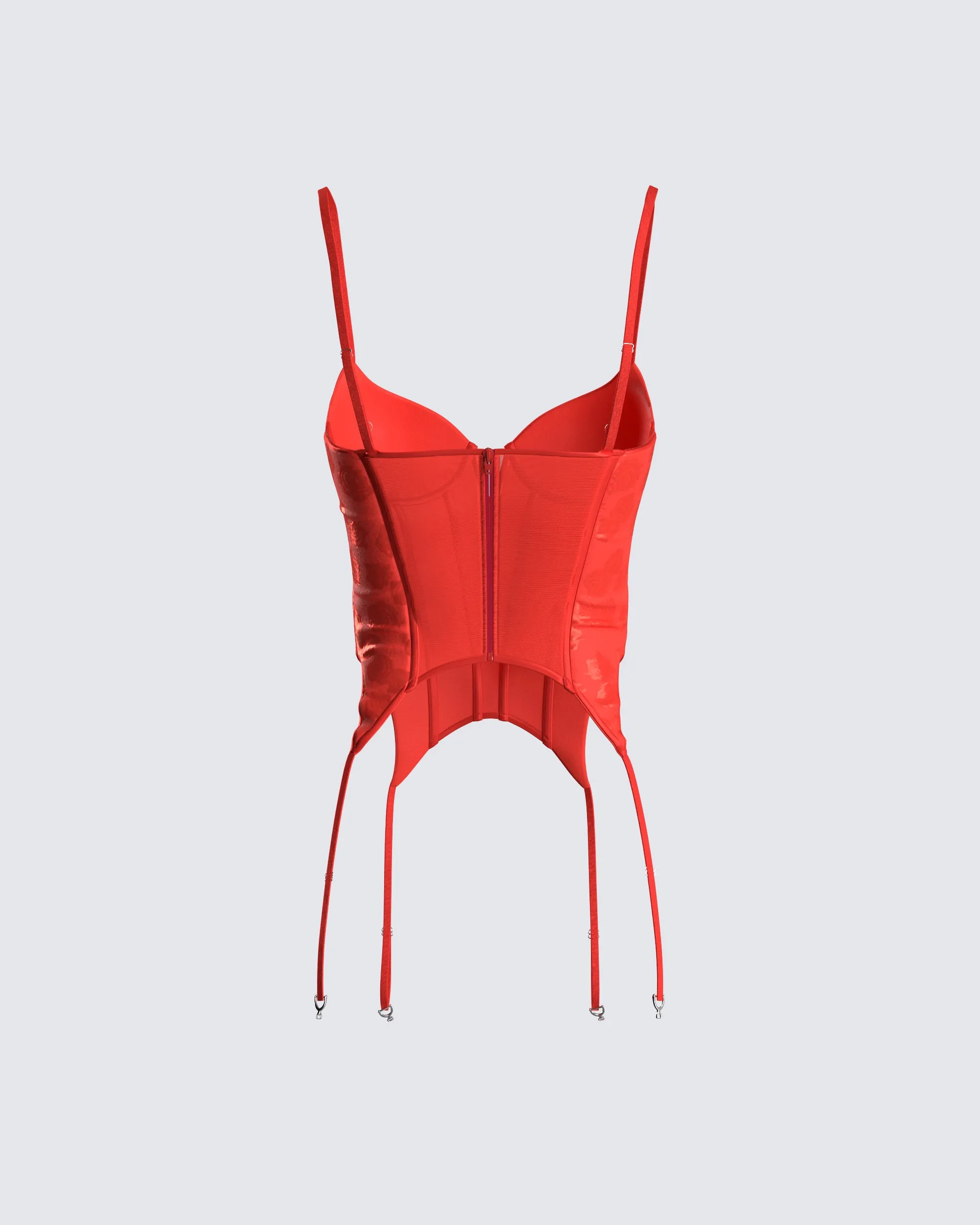 Kenna Red Satin Corset Top sold by Finesse product image thumbnail 3