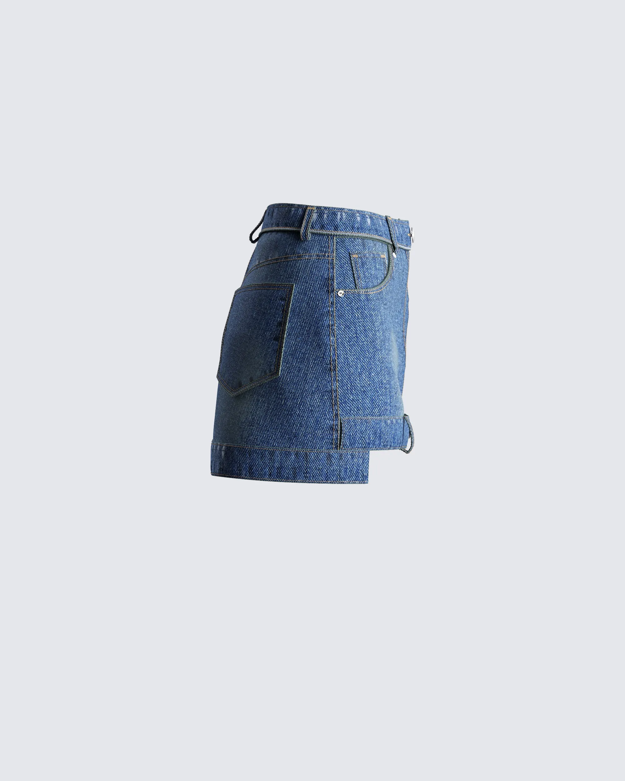 Georgina Blue Denim Mini Skirt sold by Finesse product image thumbnail 2