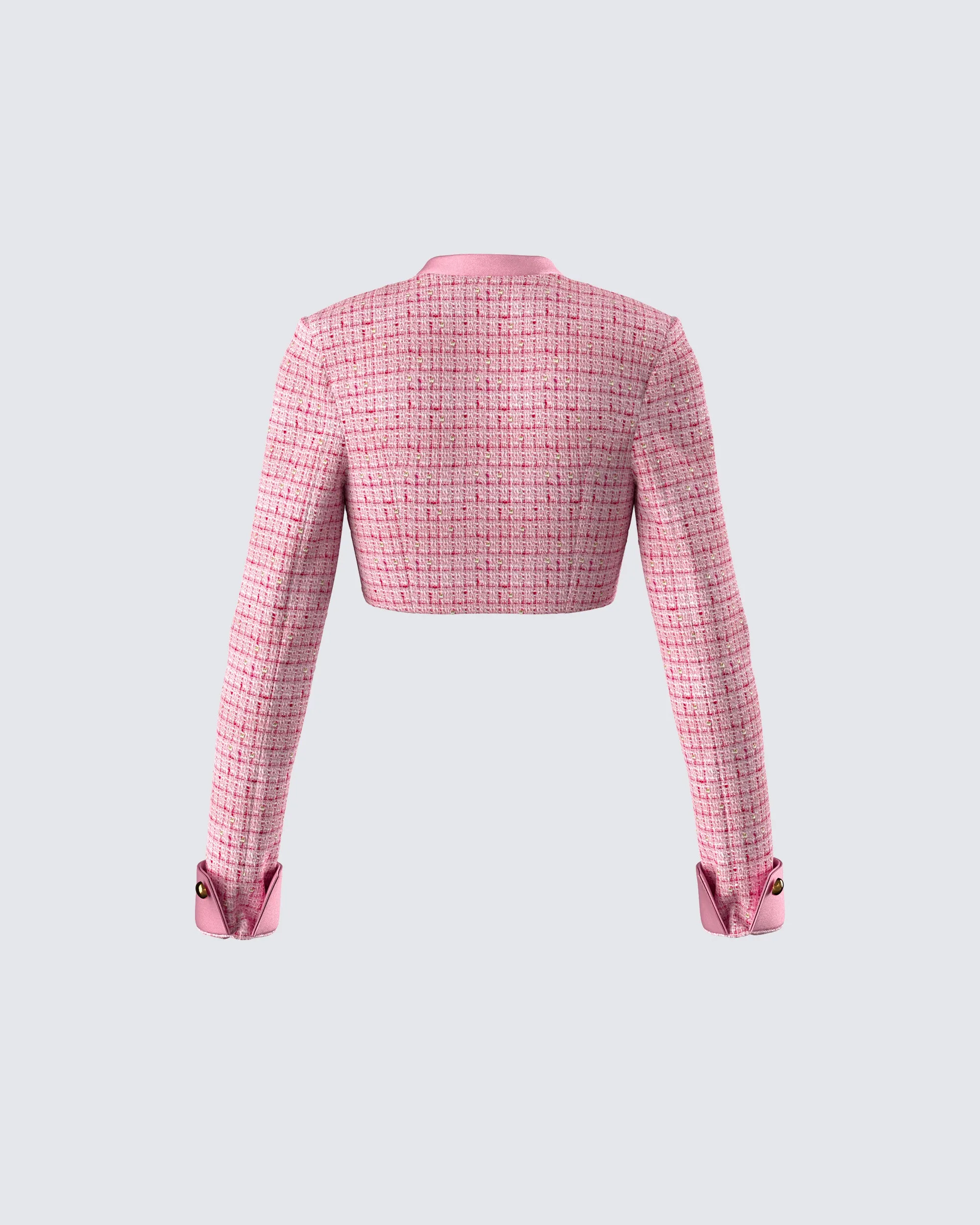 Pippa Pink Tweed Cropped Jacket sold by Finesse product image thumbnail 3
