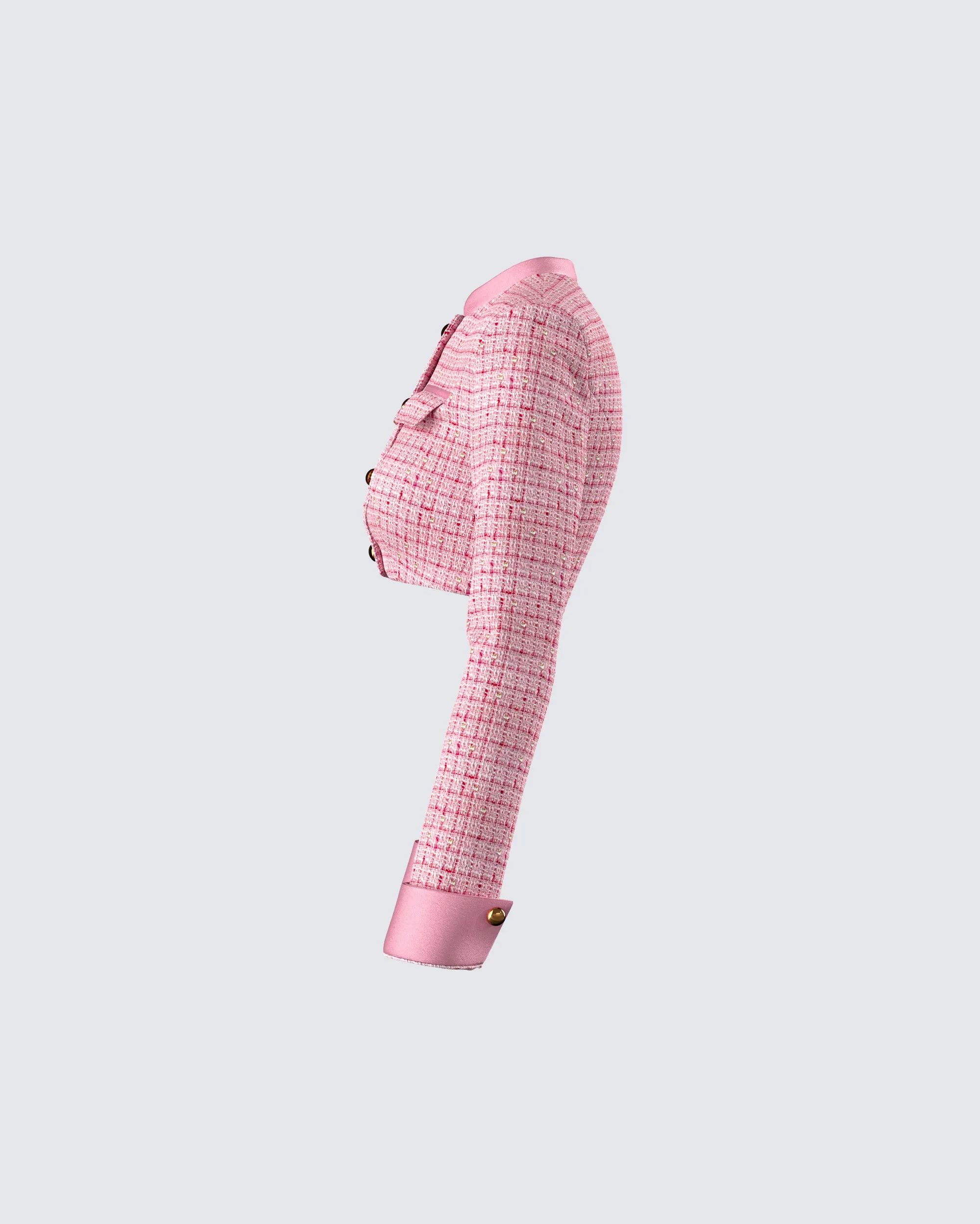 Pippa Pink Tweed Cropped Jacket sold by Finesse product image thumbnail 2