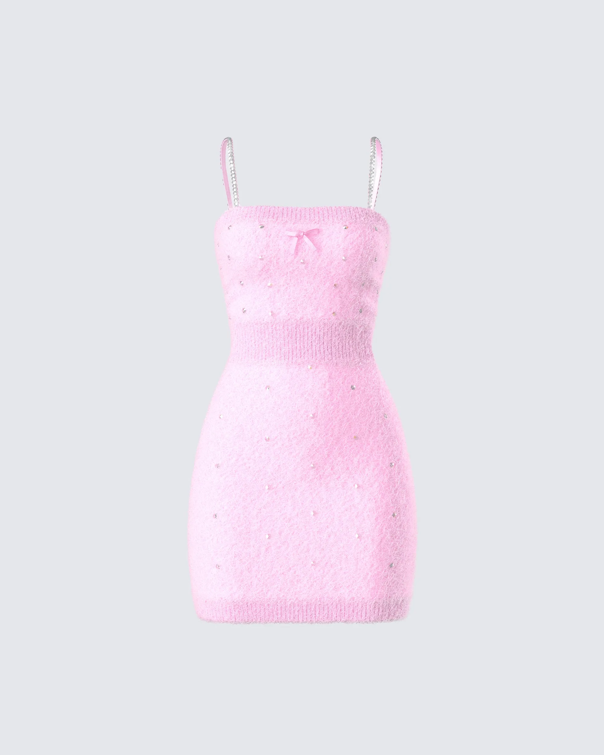 Adi Pink Fuzzy Knit Mini Dress sold by Finesse