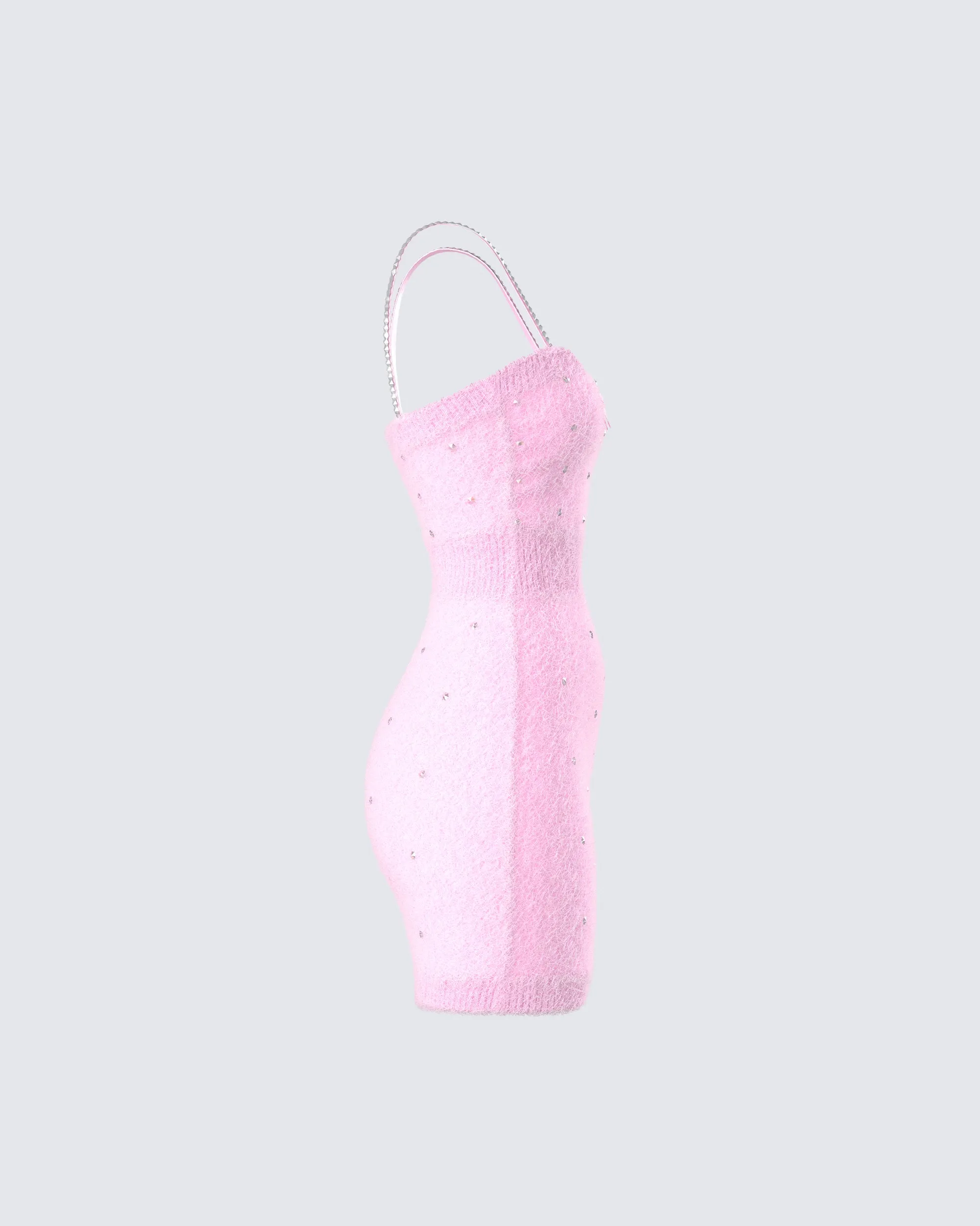 Adi Pink Fuzzy Knit Mini Dress sold by Finesse product image thumbnail 2