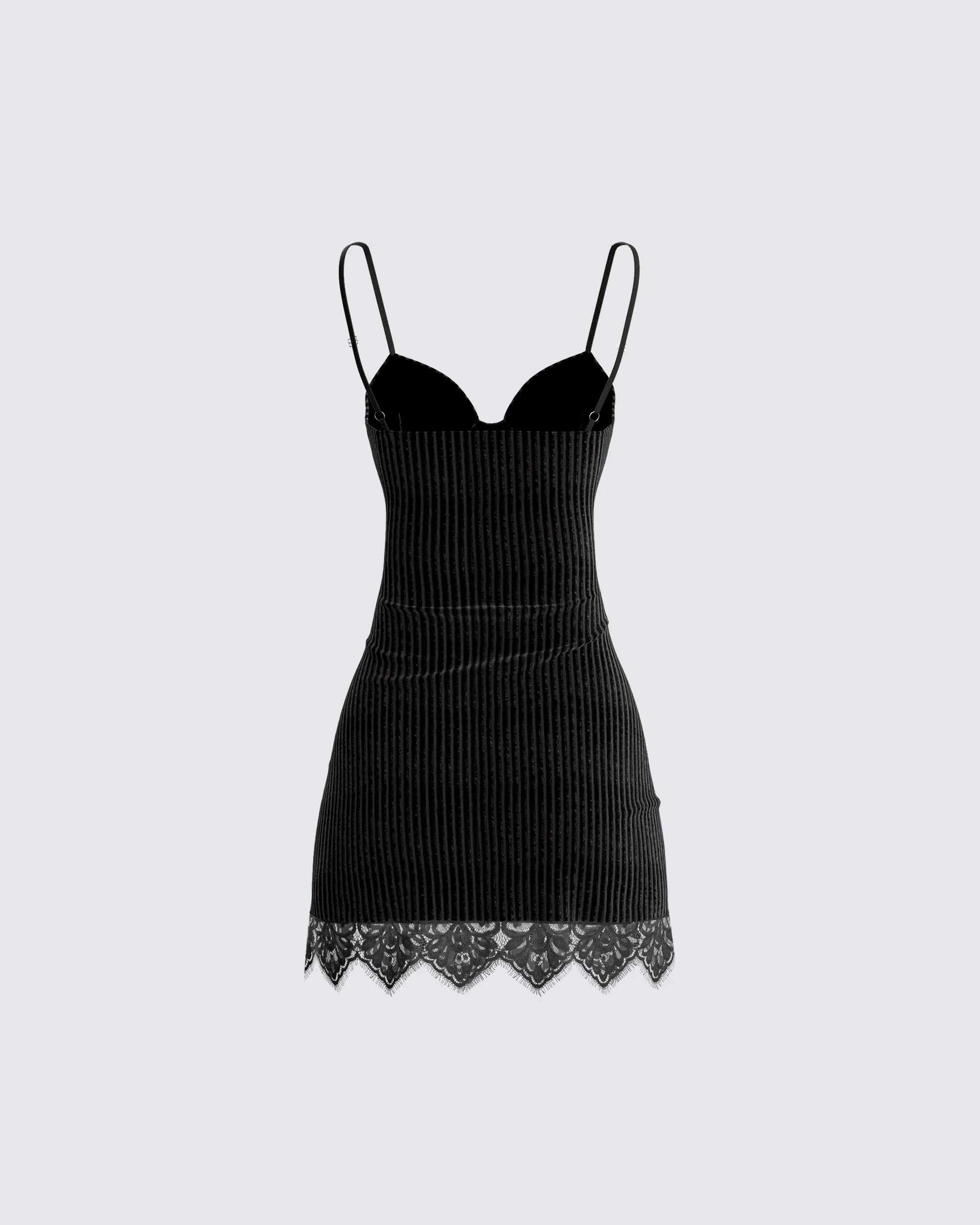 Yira Black Lace Trimmed Dress sold by Finesse product image thumbnail 3