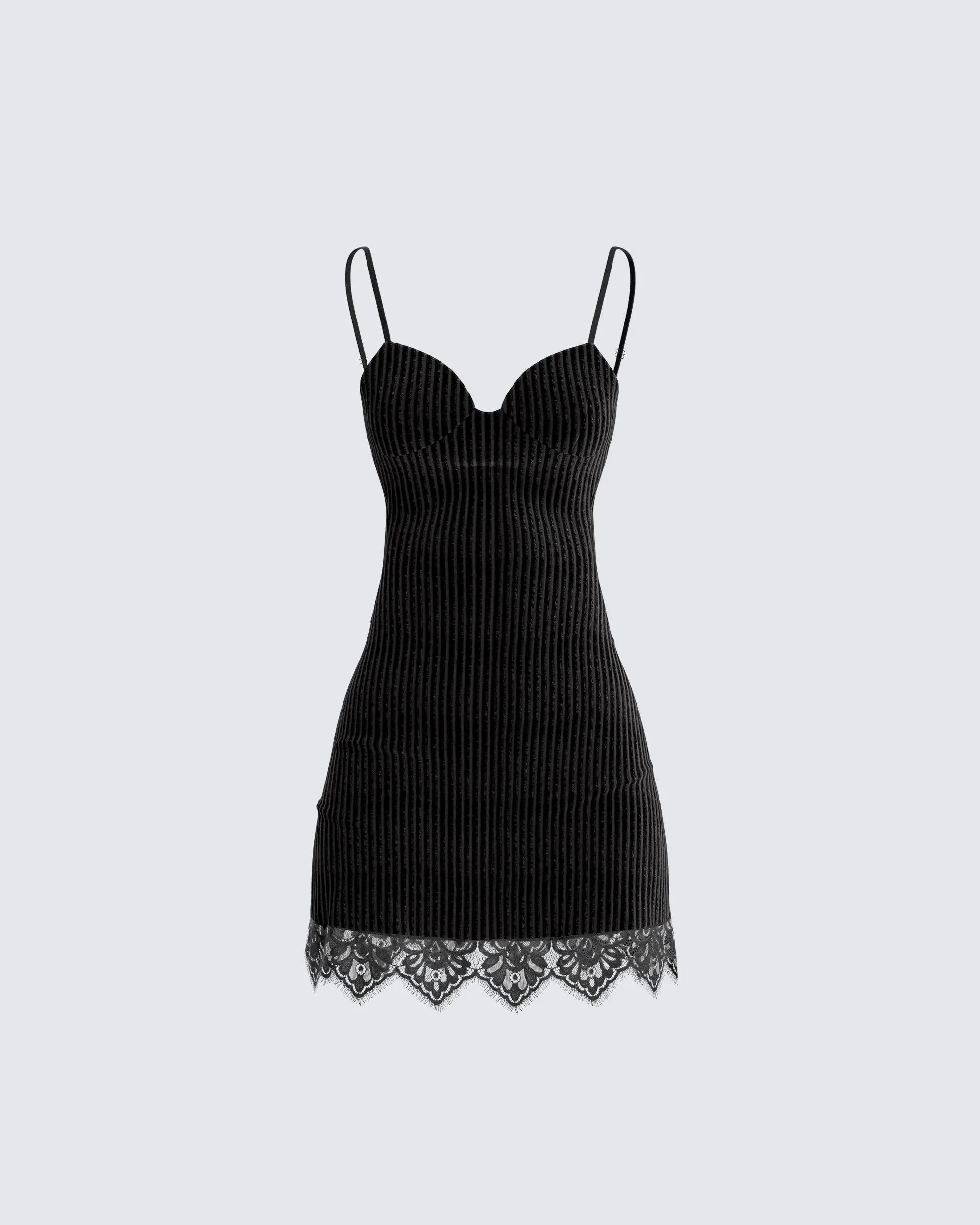 Yira Black Lace Trimmed Dress sold by Finesse