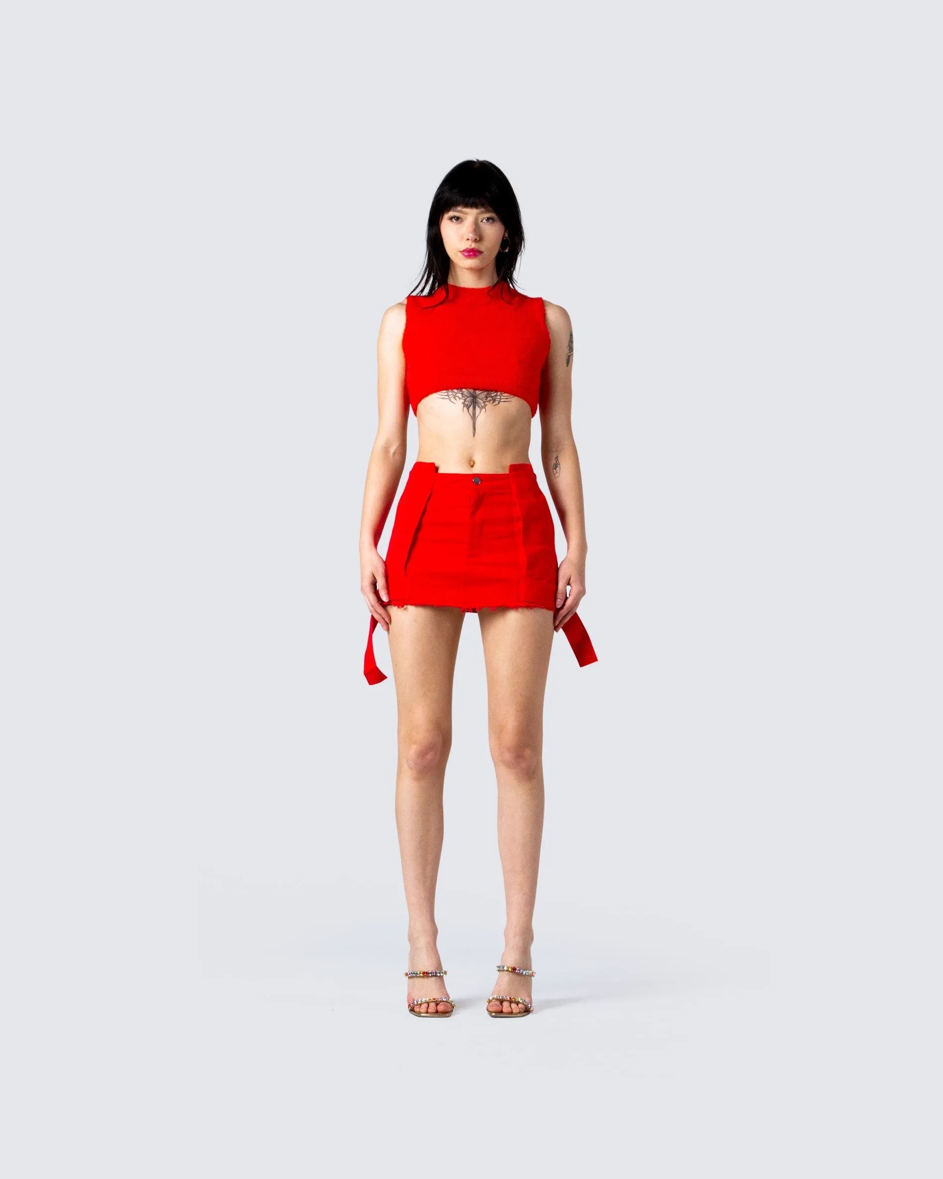 Brielle Red Cropped Top sold by Finesse product image thumbnail 4