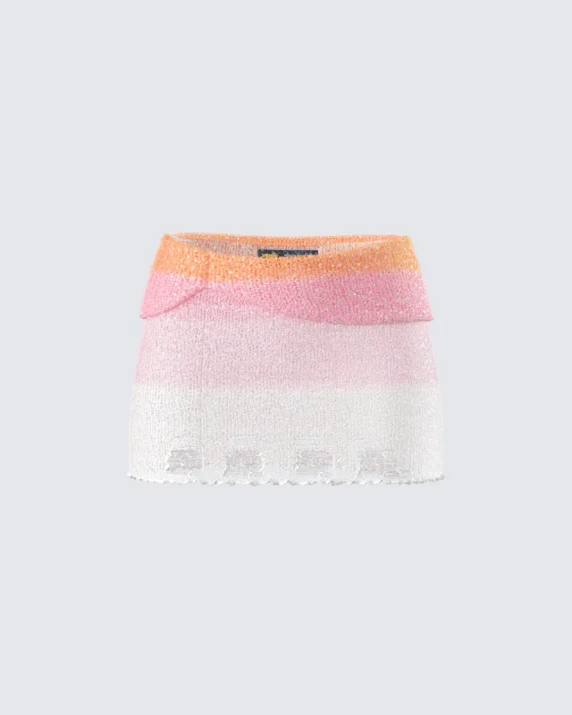 Vanessa Pink Sequin Knit Skirt sold by Finesse