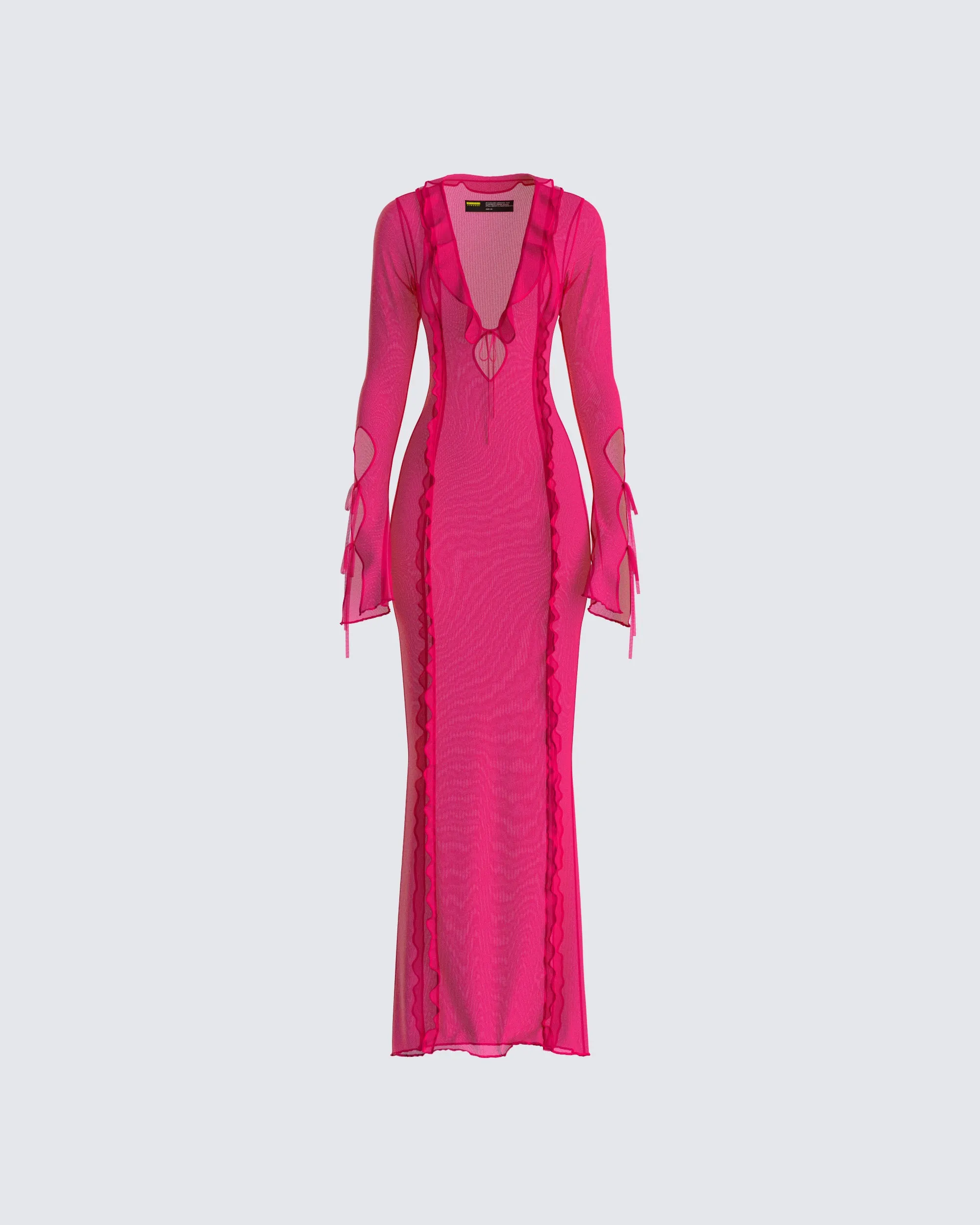 Florence Magenta Mesh Maxi Dress sold by Finesse
