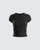 Itzel Black Jersey Knit Top sold by Finesse