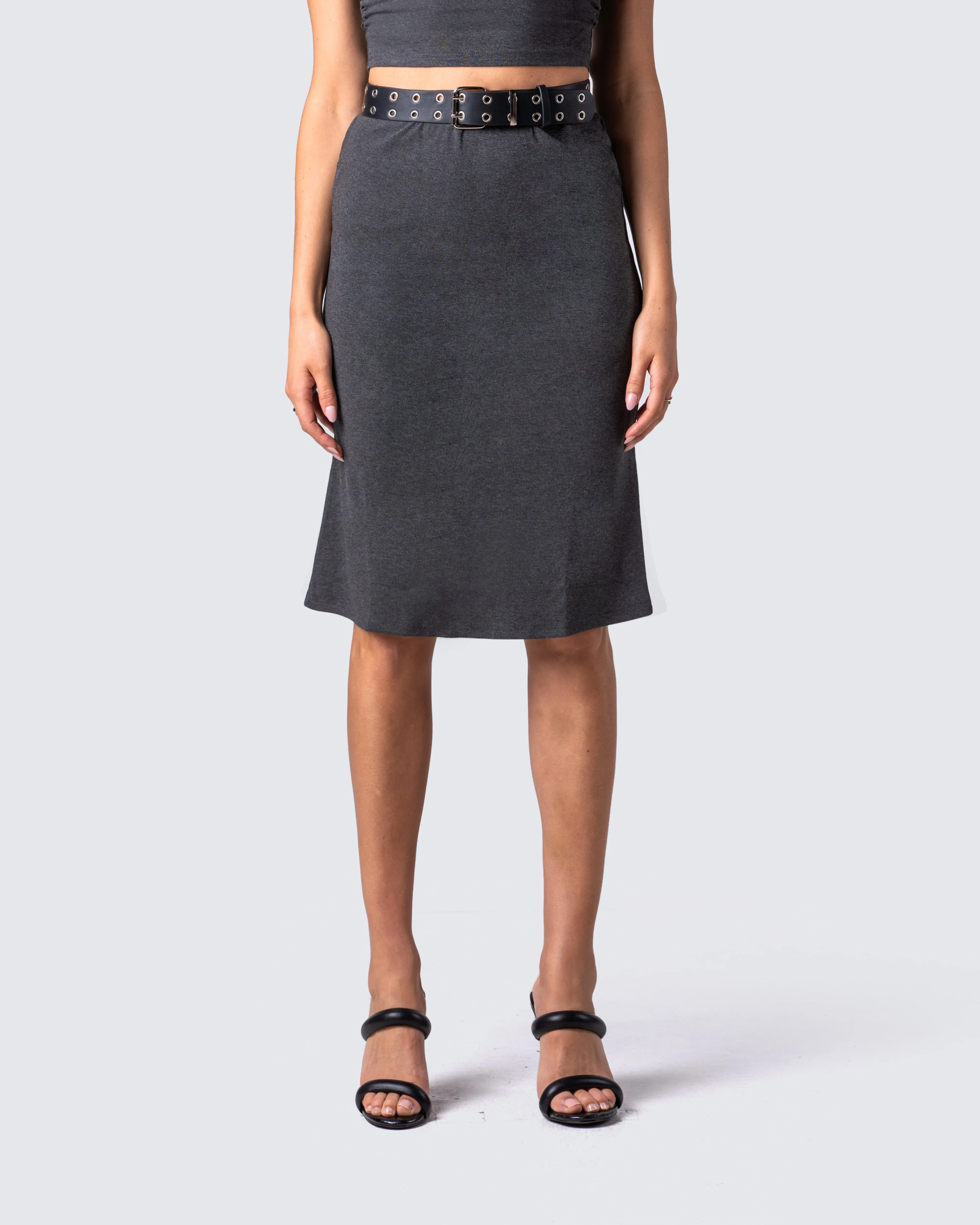 Nico Grey Jersey Midi Skirt sold by Finesse product image thumbnail 4