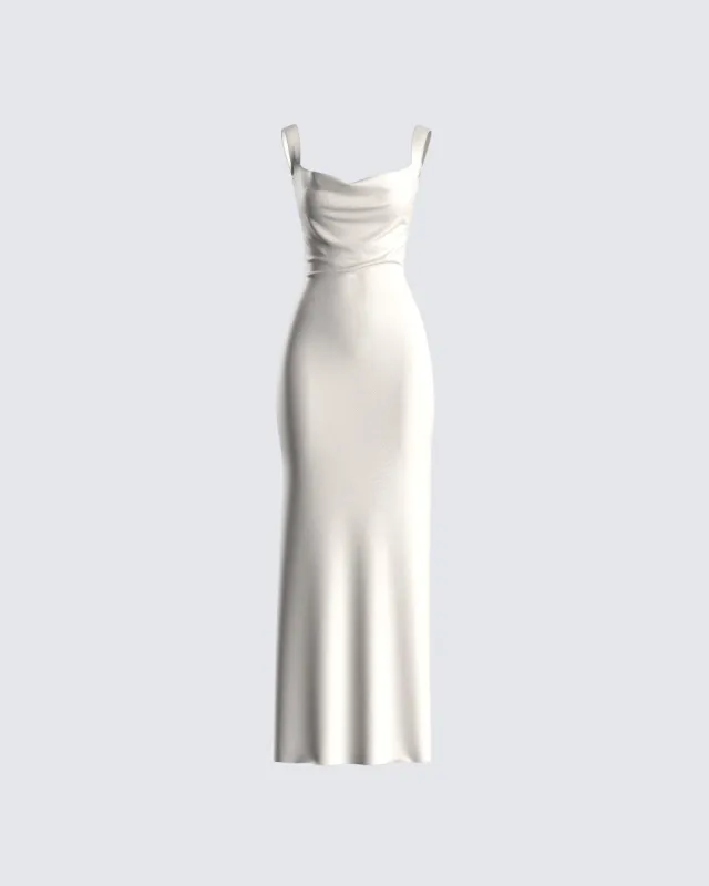 Asha Ivory Backless Maxi Dress sold by Finesse