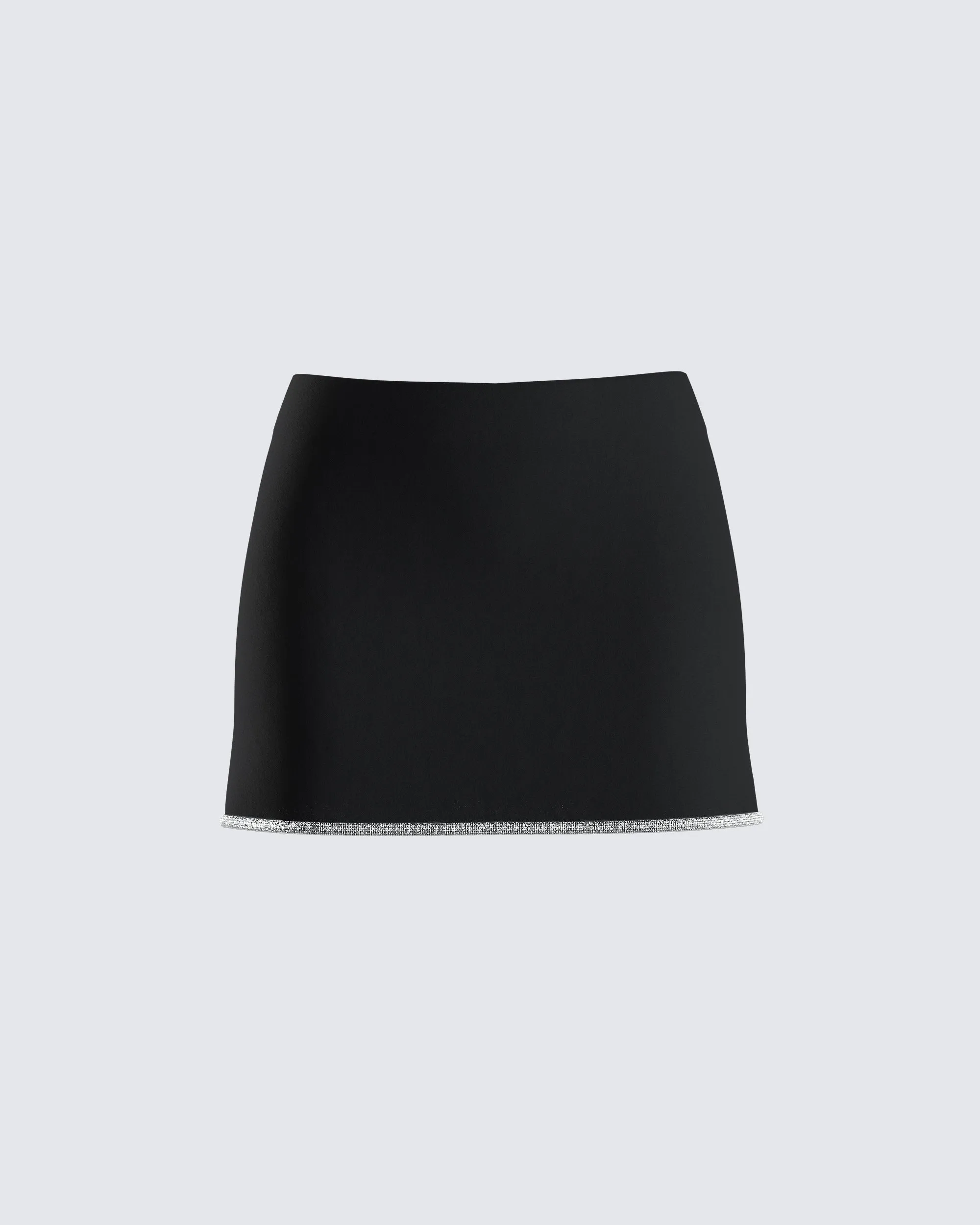 Birgit Black Rhinestone Mini Skirt sold by Finesse