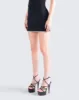 Birgit Black Rhinestone Mini Skirt sold by Finesse